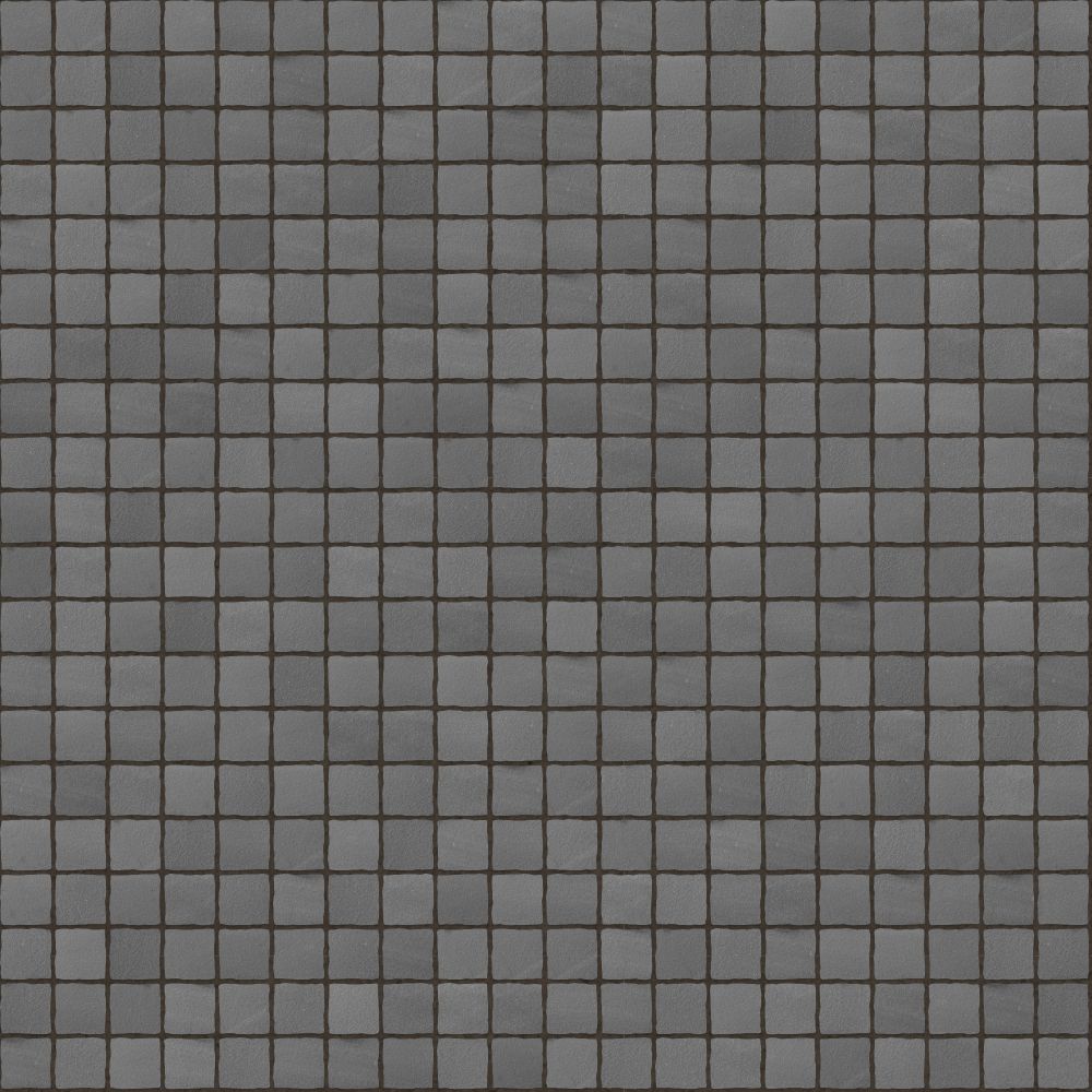 Gray matte stone tiles arranged in a grid pattern, suitable for flooring or wall applications with a subtle textured surface.