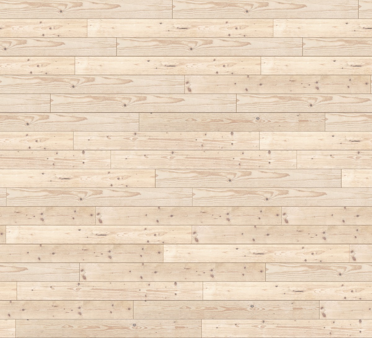 Light beige oiled pine wood planks with natural grain and knots arranged in a staggered floor pattern