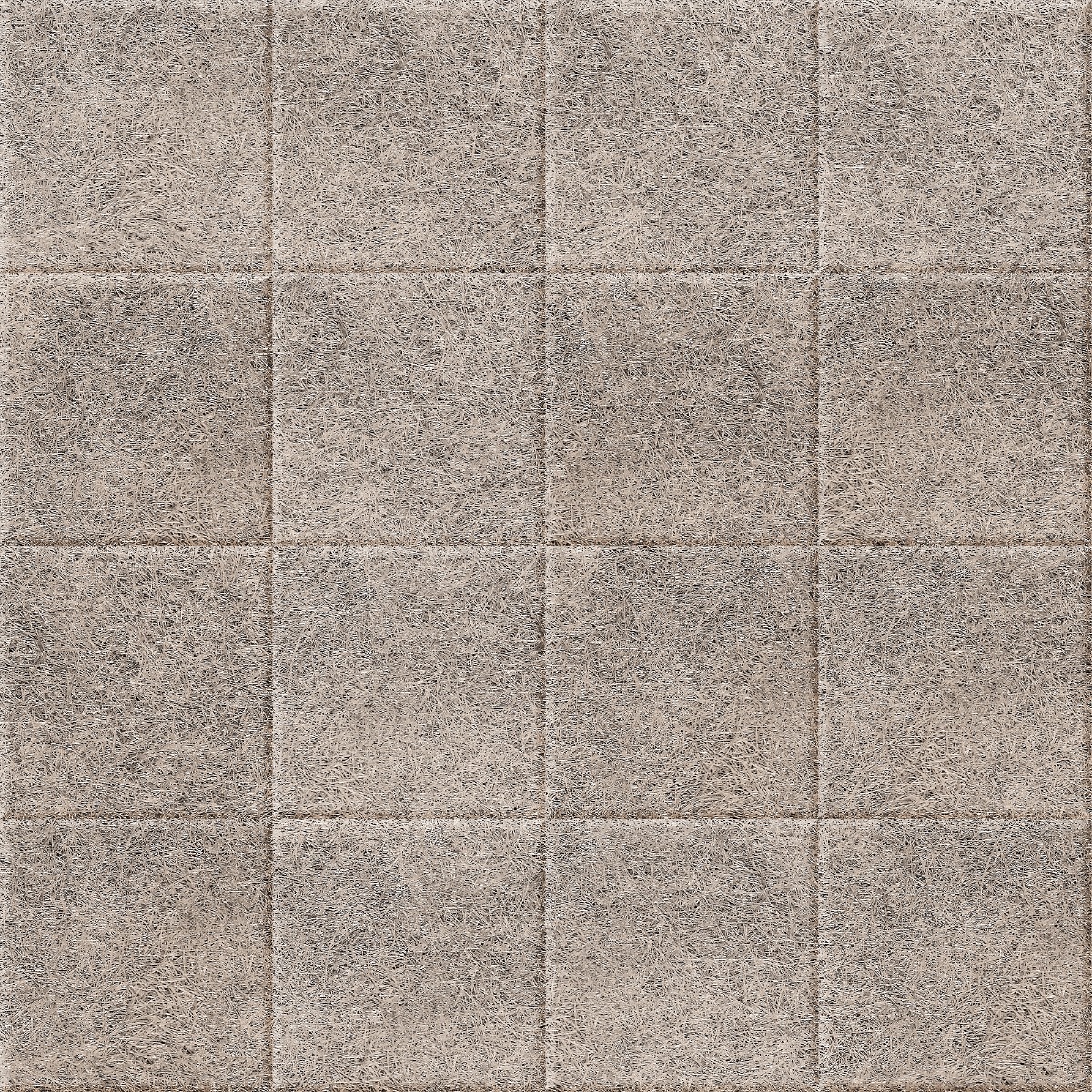 Beige wood wool insulation panels with fibrous texture arranged in a grid pattern for wall use