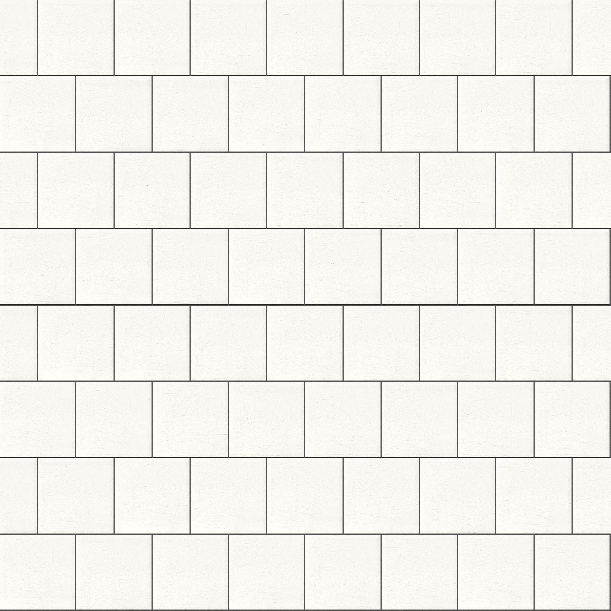 white ceramic tiles with subtle crazing texture arranged in a stretcher bond pattern for wall use