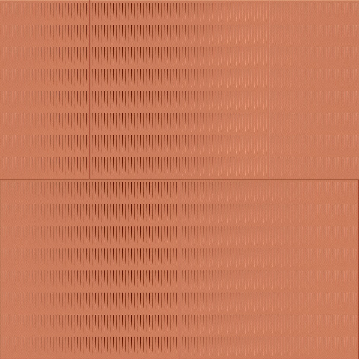 red clay brick wall texture in stretcher bond with vertical groove details