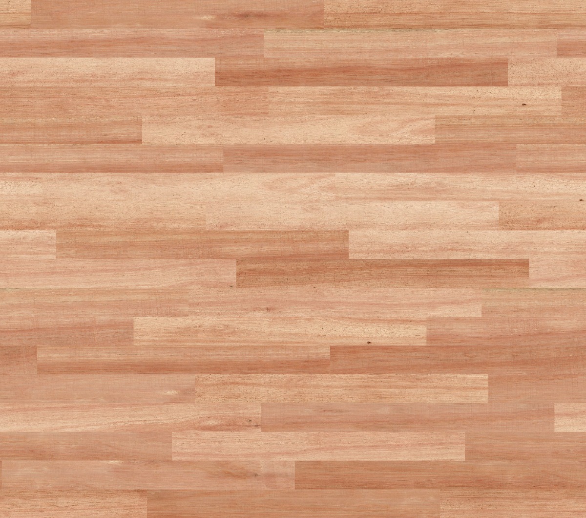 Light reddish eucalyptus wood planks arranged in a staggered pattern for flooring