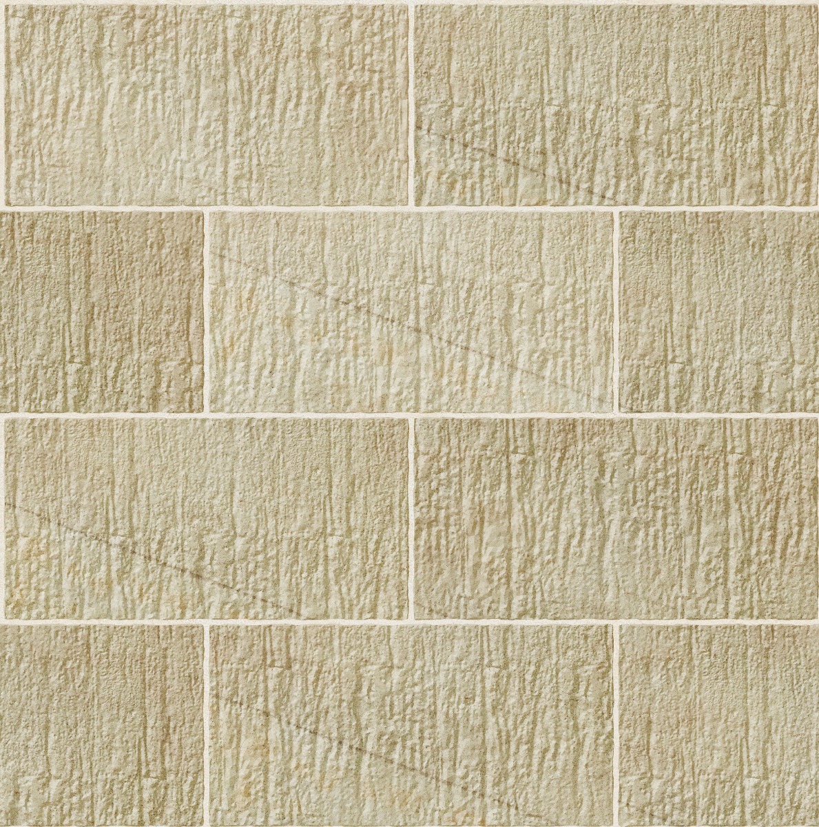 buff sandstone bricks in stretcher bond pattern with rough textured surface in beige and earth tones for wall facing