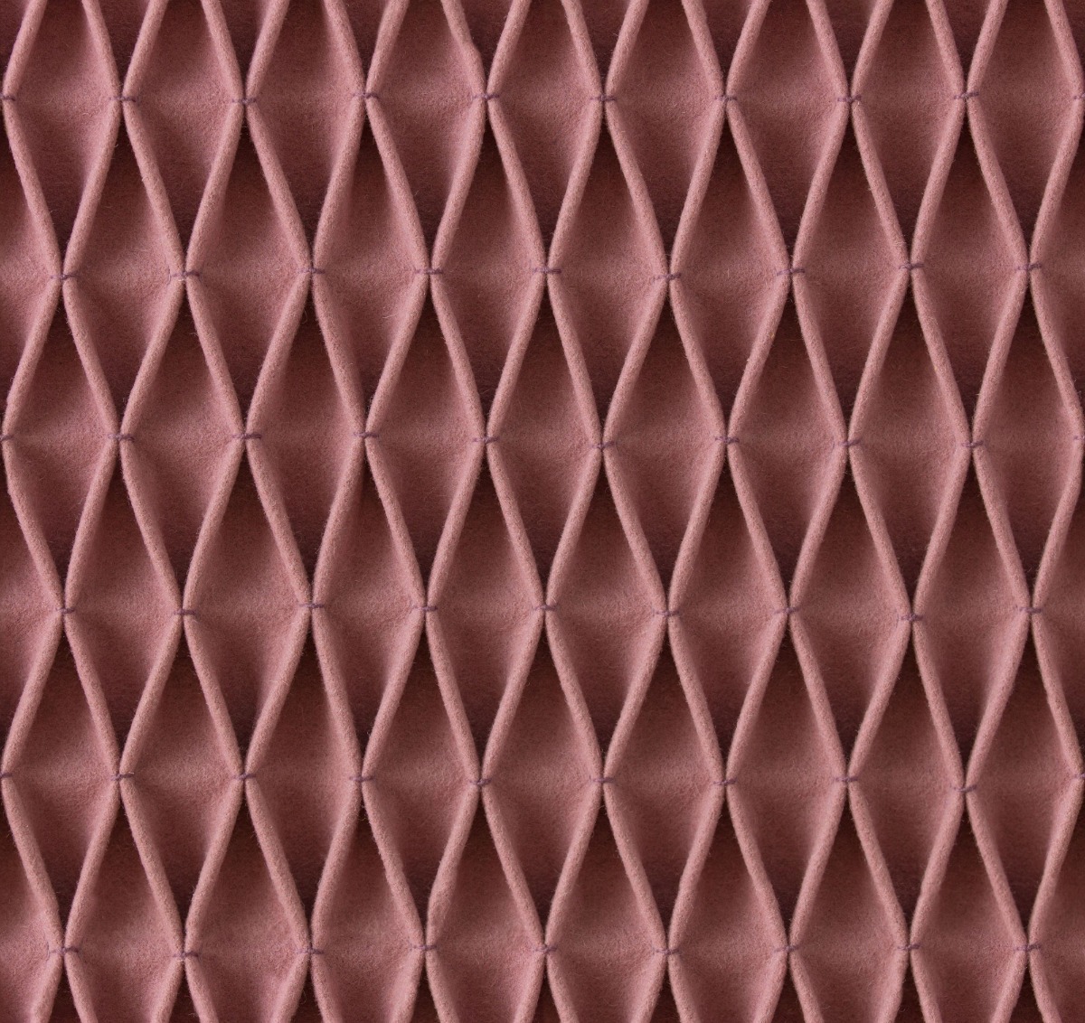 pink diamond quilted velvet fabric with stitched upholstery pattern