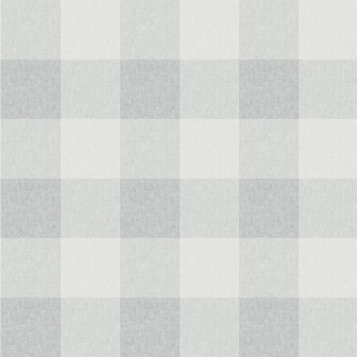Soft misty blue and white check patterned upholstery fabric with woven texture