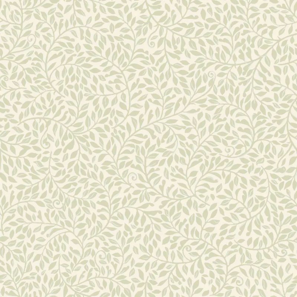 Seamless floral wallpaper with green and cream organic pattern, ideal for interior walls, decorative and natural look.