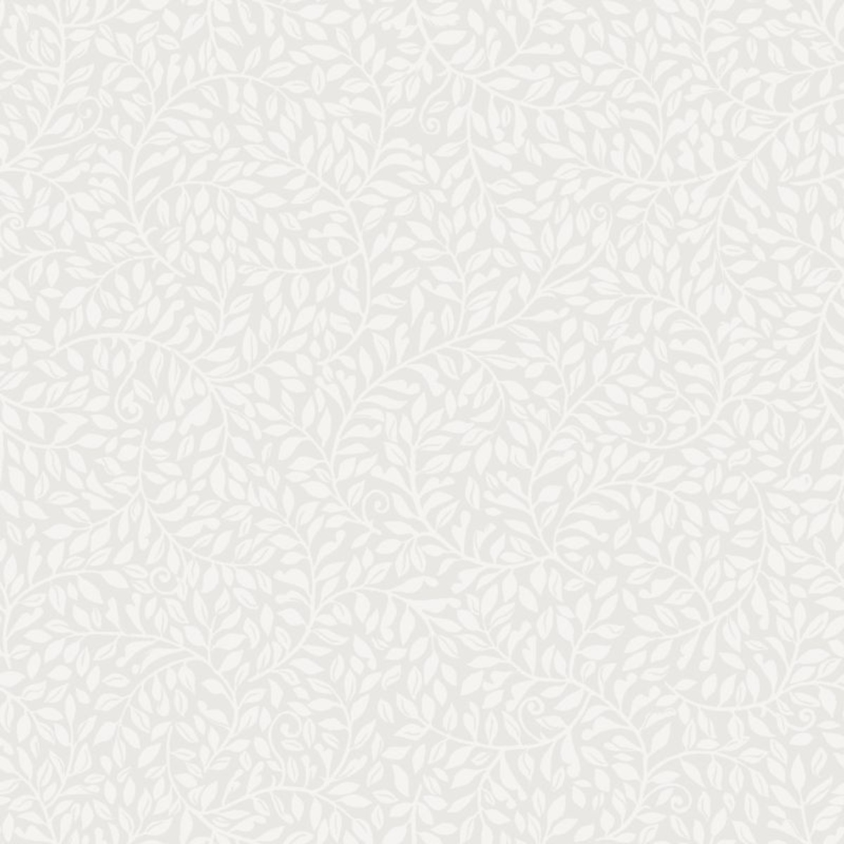 white wallpaper with subtle leafy vine pattern in an organic design for wall decoration