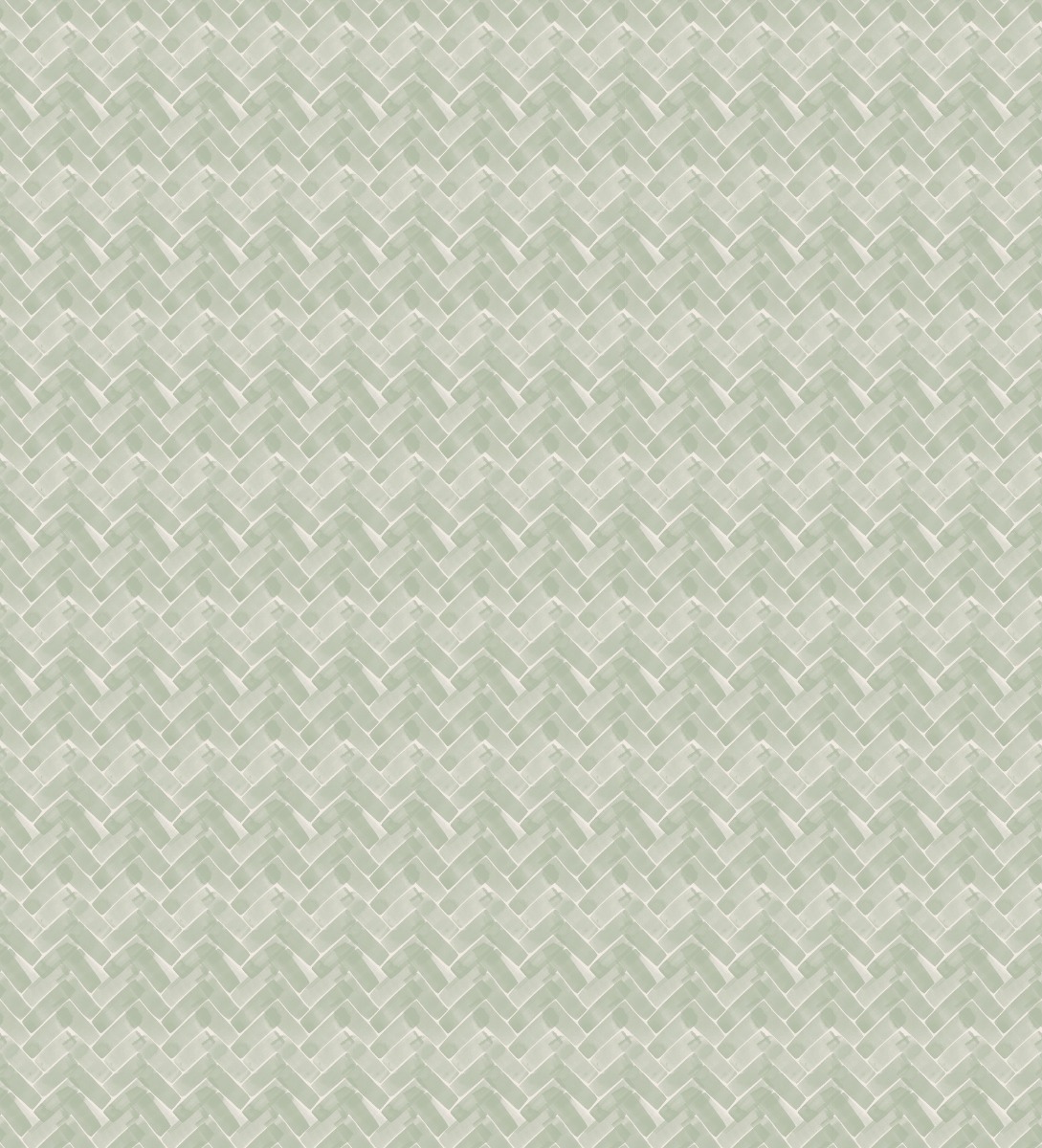 Seamless green watercolor ceramic tiles arranged in a herringbone pattern with a matte finish for wall use
