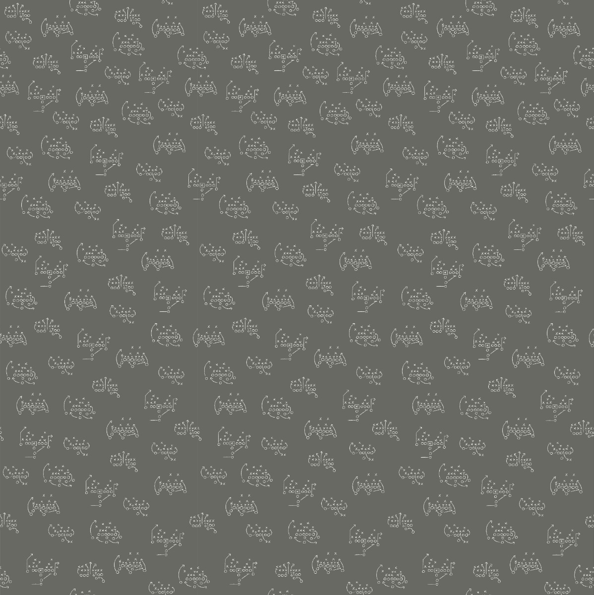 grey wallpaper with white football playbook diagrams pattern for sports-themed walls