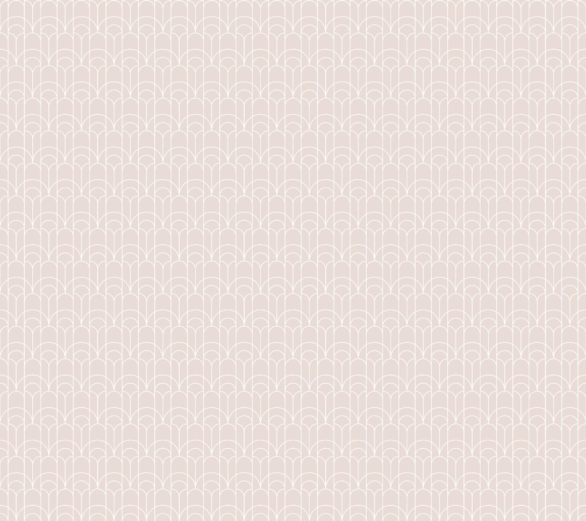 matte wallpaper with repeating white geometric arch pattern on beige background