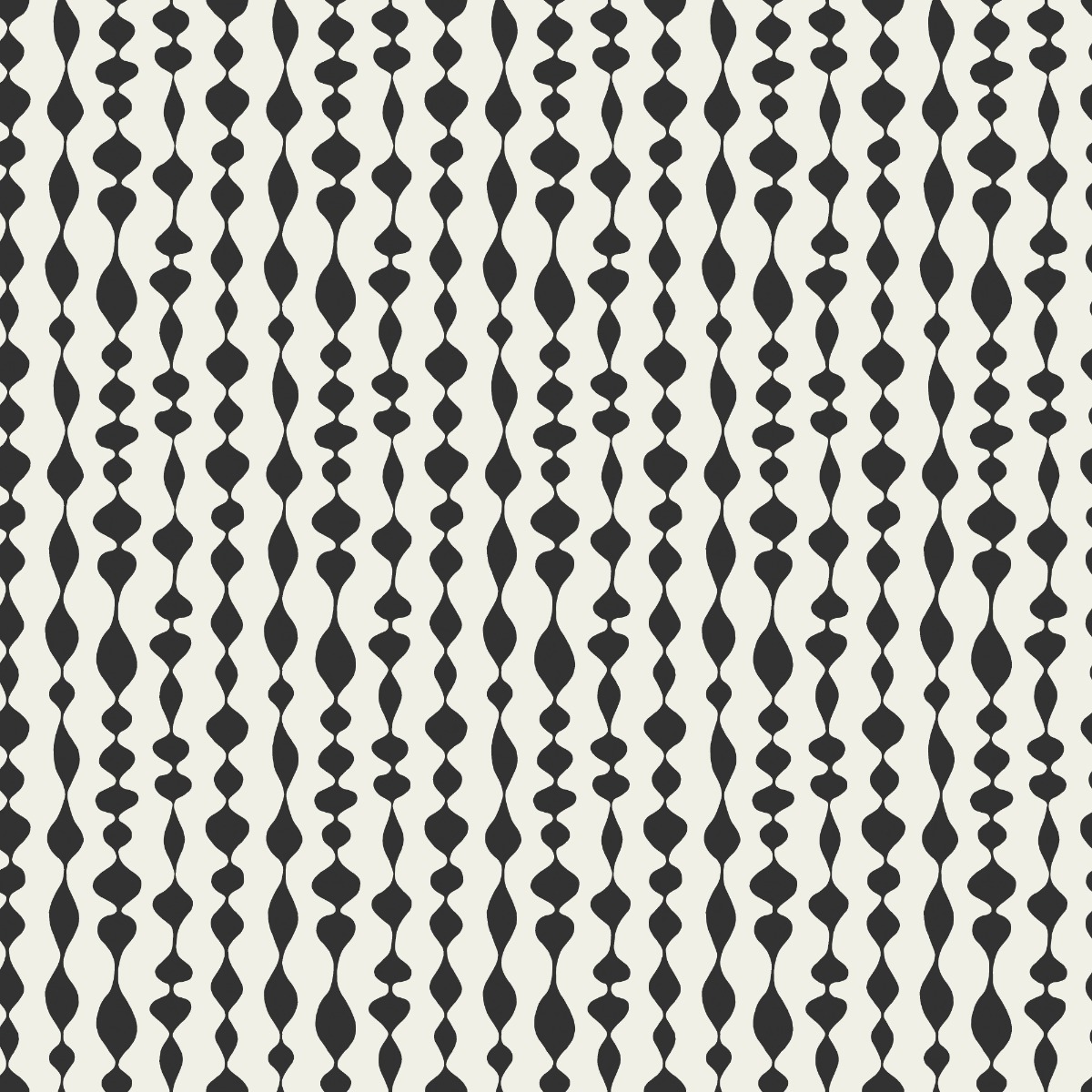 black and white fabric pattern with irregular organic vertical stripes for upholstery or curtains