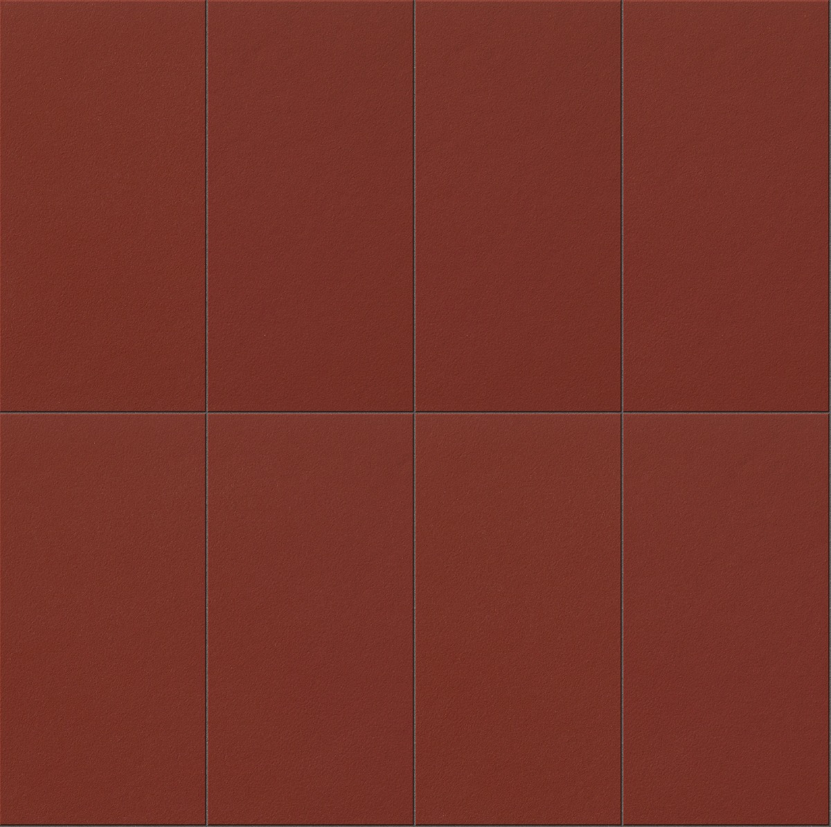 smooth red matte ceramic wall tiles arranged in a grid with thin grout lines