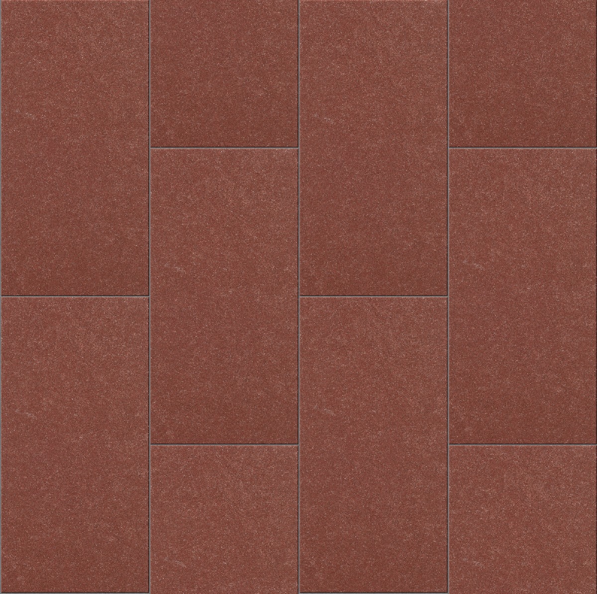 Red concrete paving slabs with a rough matte surface arranged in a staggered rectangular pattern for outdoor flooring