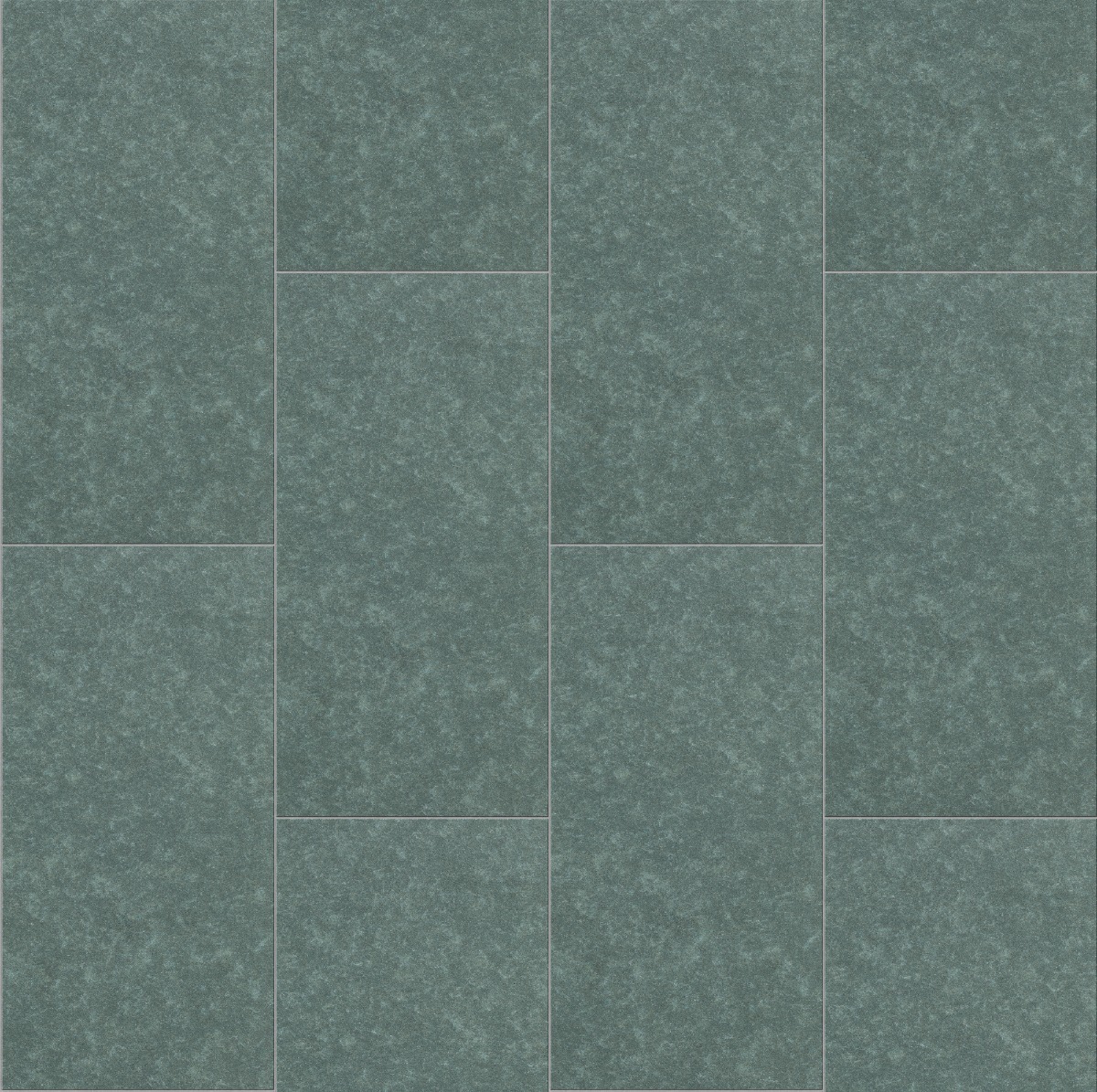 blue-grey natural stone tile planks with subtle speckled texture in staggered floor pattern