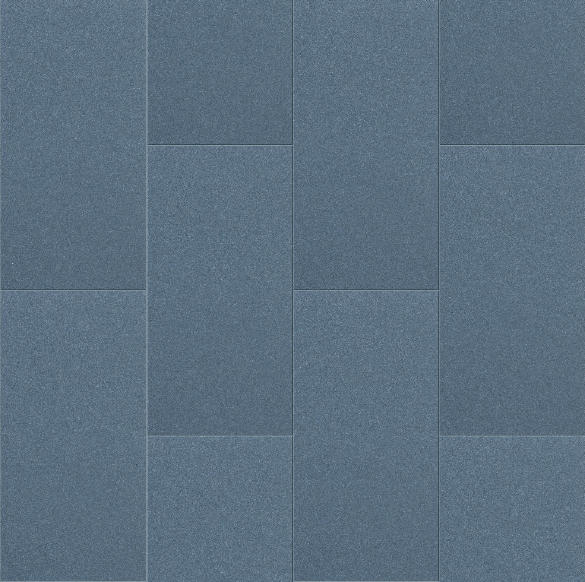 blue natural stone tiles arranged in staggered plank pattern with subtle speckled texture and grout lines