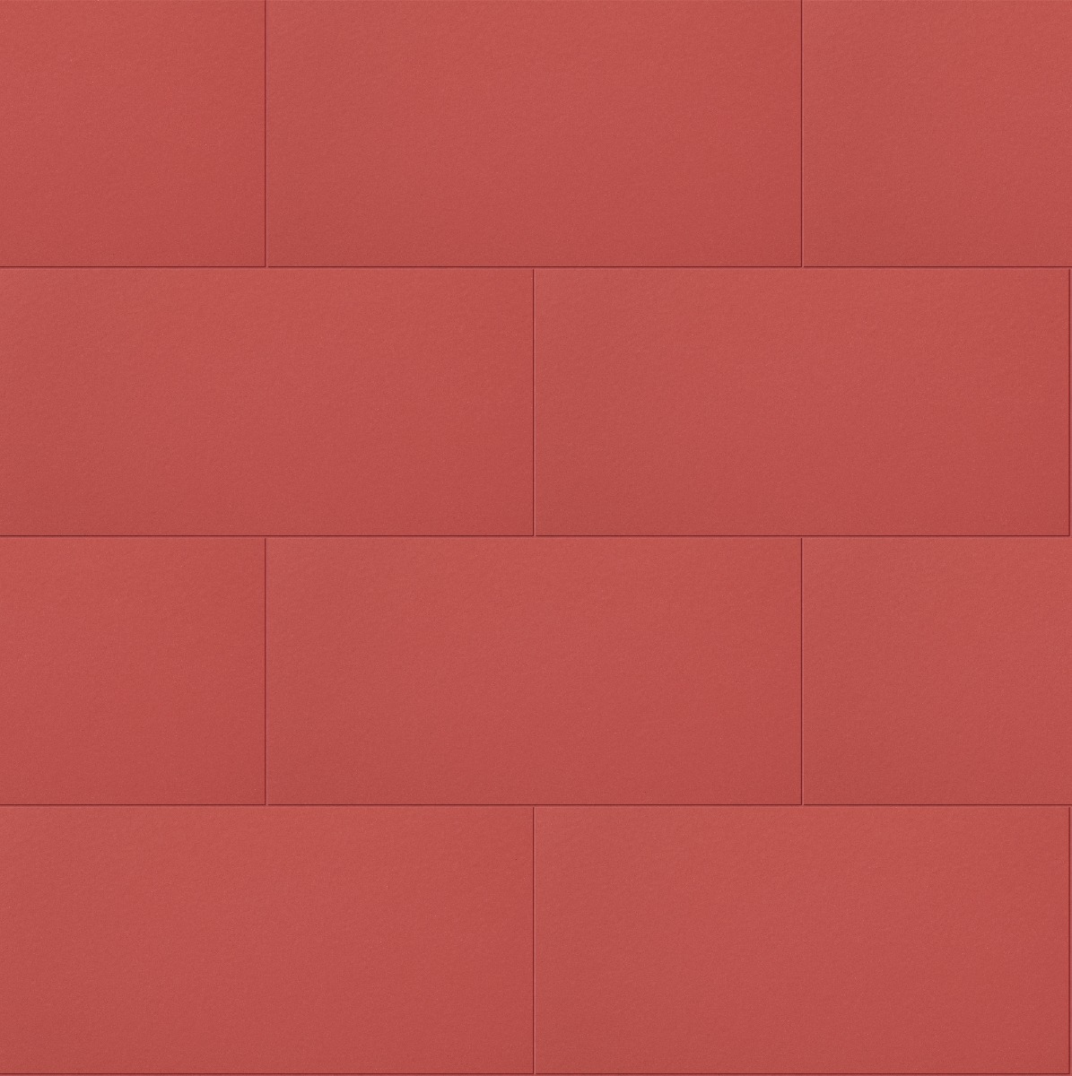 Seamless red clay brick wall texture in stretcher bond pattern with smooth matte finish