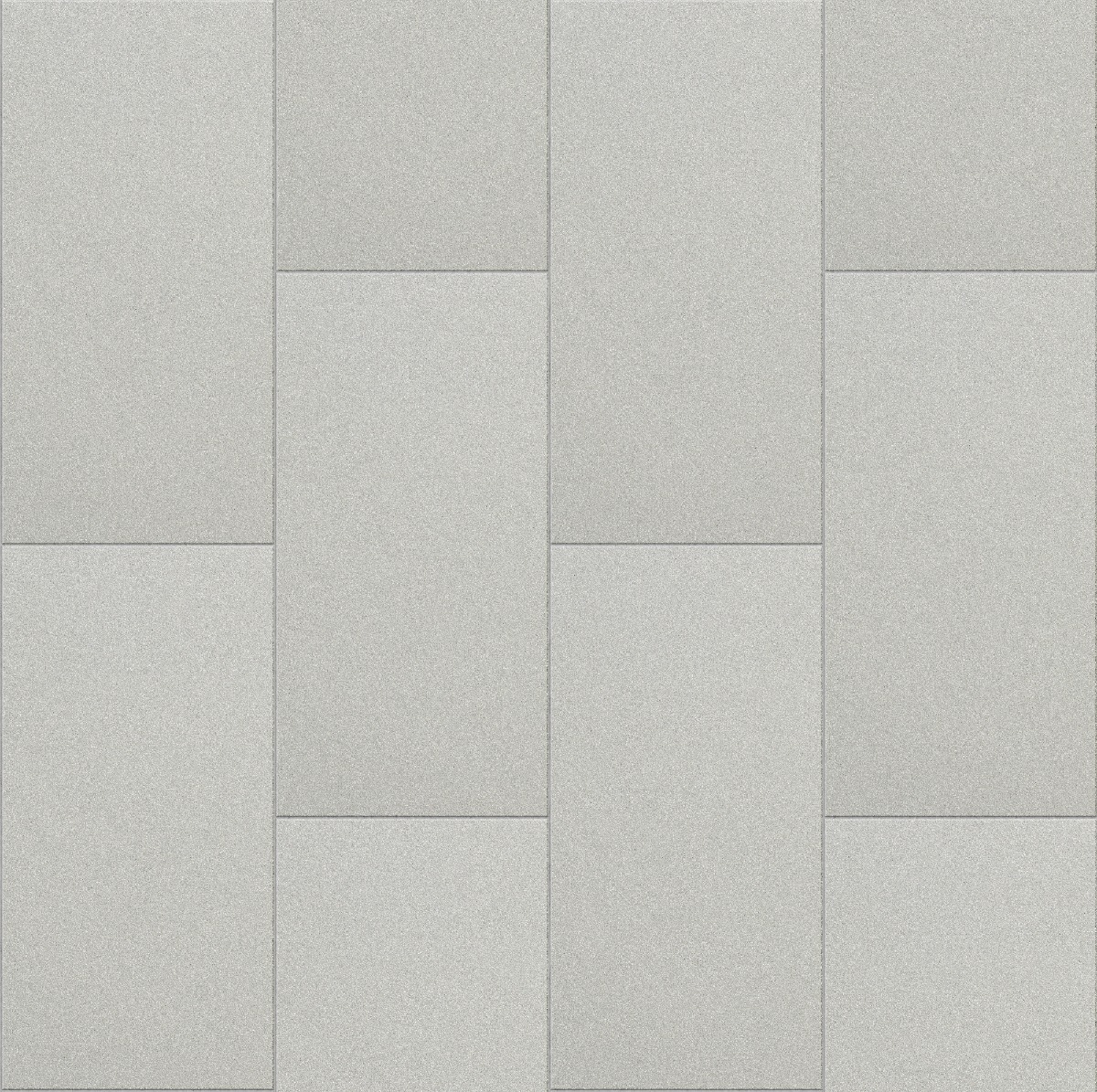 Light grey precast concrete plates arranged in a staggered pattern with a smooth, fine textured surface for flooring