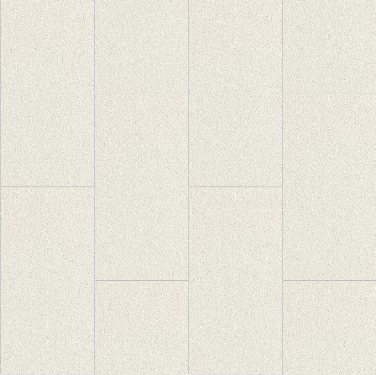 rough pearl white concrete plates with subtle grainy texture and grout lines in staggered rectangular pattern