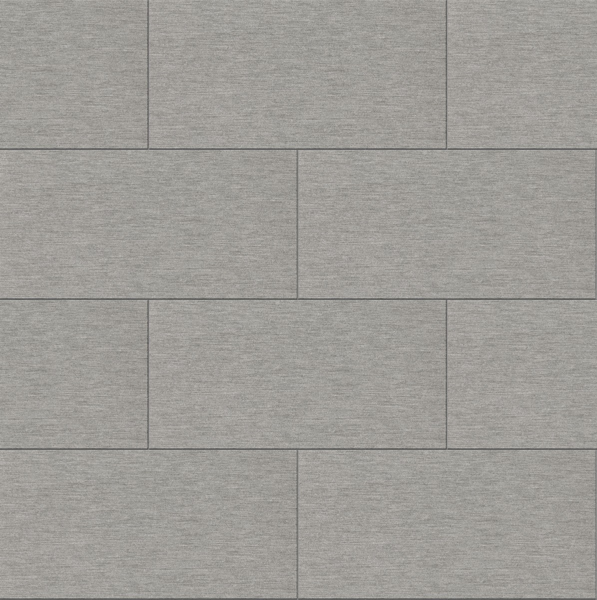 smooth graphite grey concrete plates arranged in a staggered rectangular pattern for flooring or walls