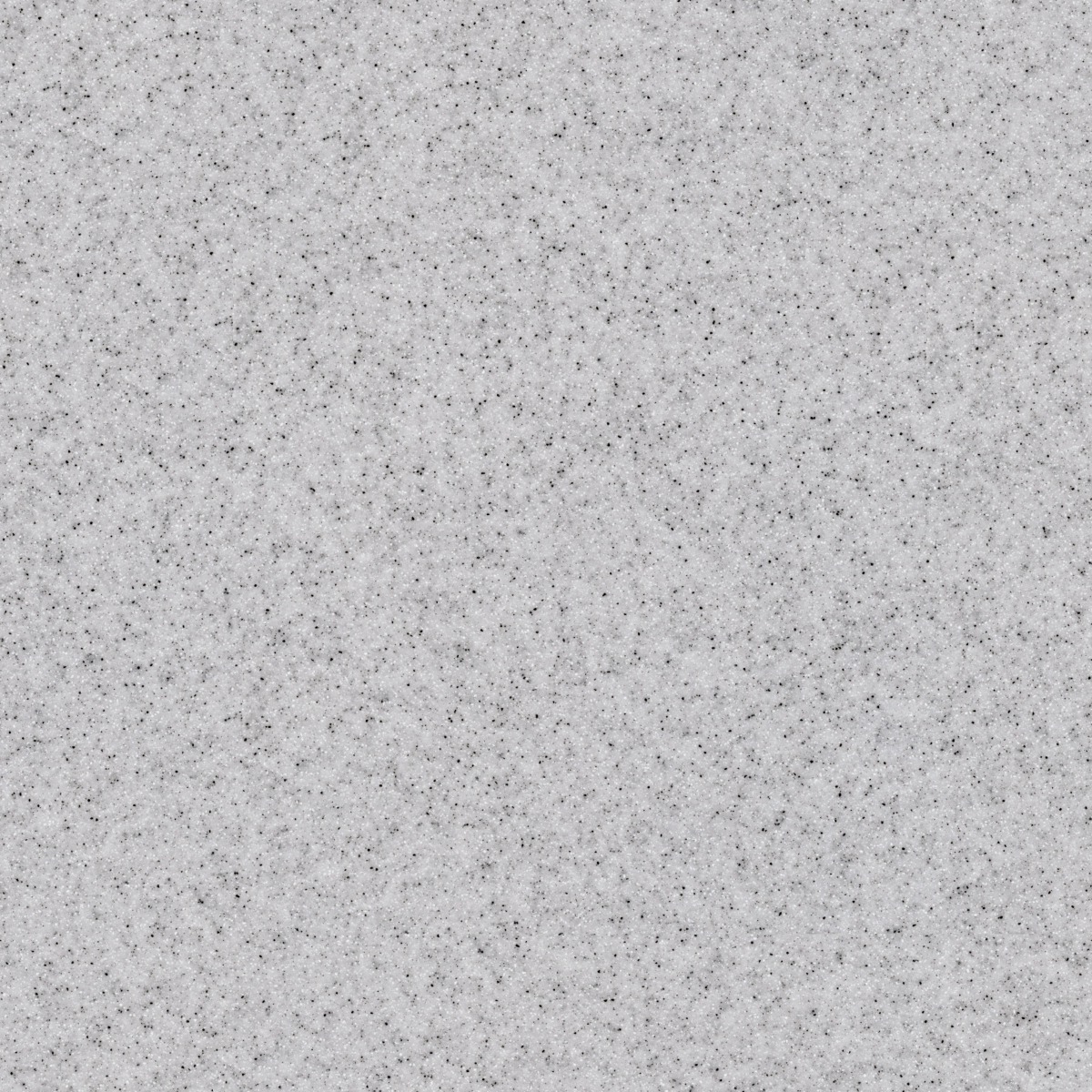 Light grey solid surface material with fine black speckles evenly spread across the smooth surface, suitable for furniture or