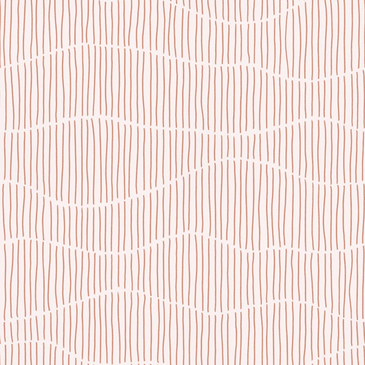 Wallpaper with vertical pink lines forming wavy horizontal bands on a light background for wall decoration