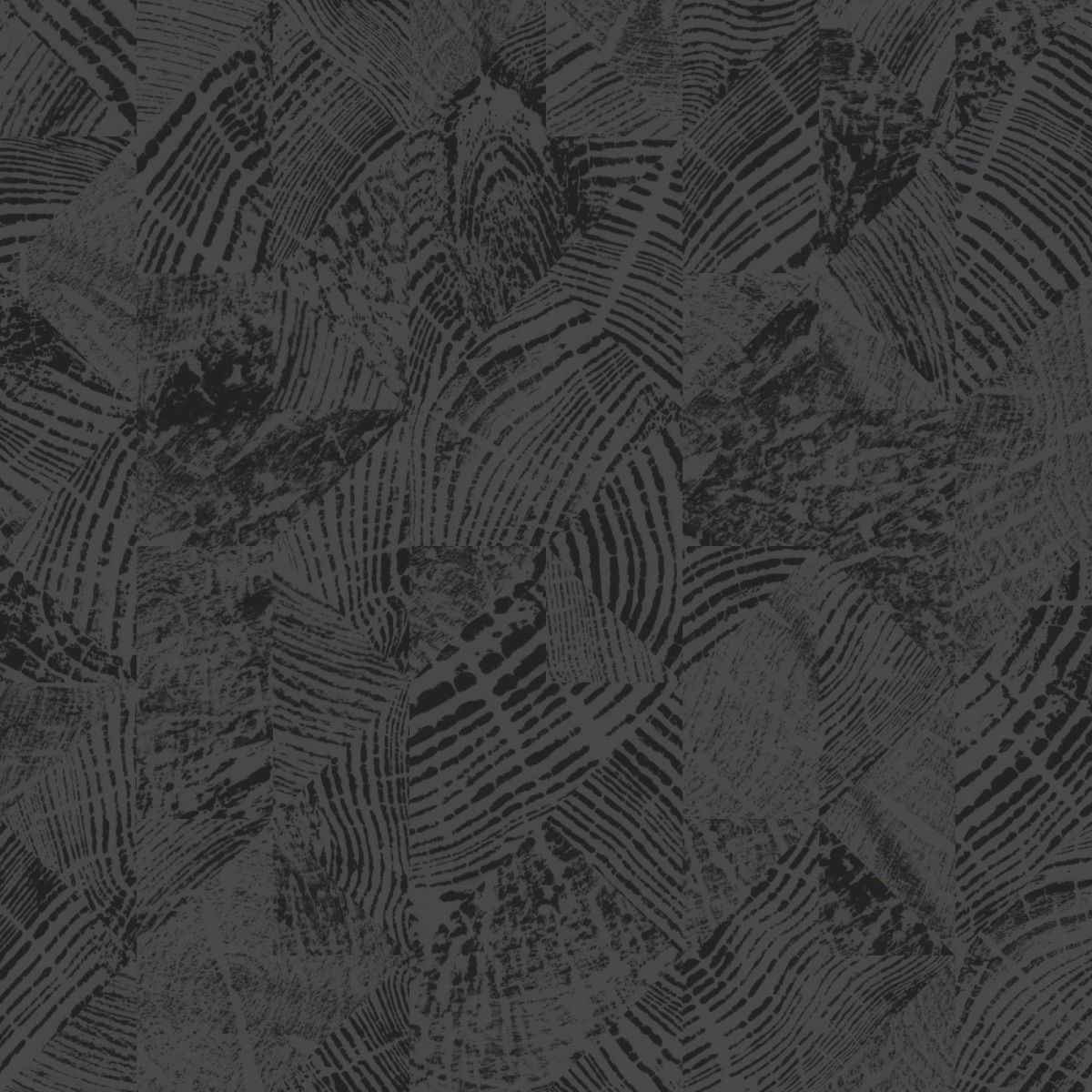 dark grey wood grain pattern with abstract patchwork design for wall panels
