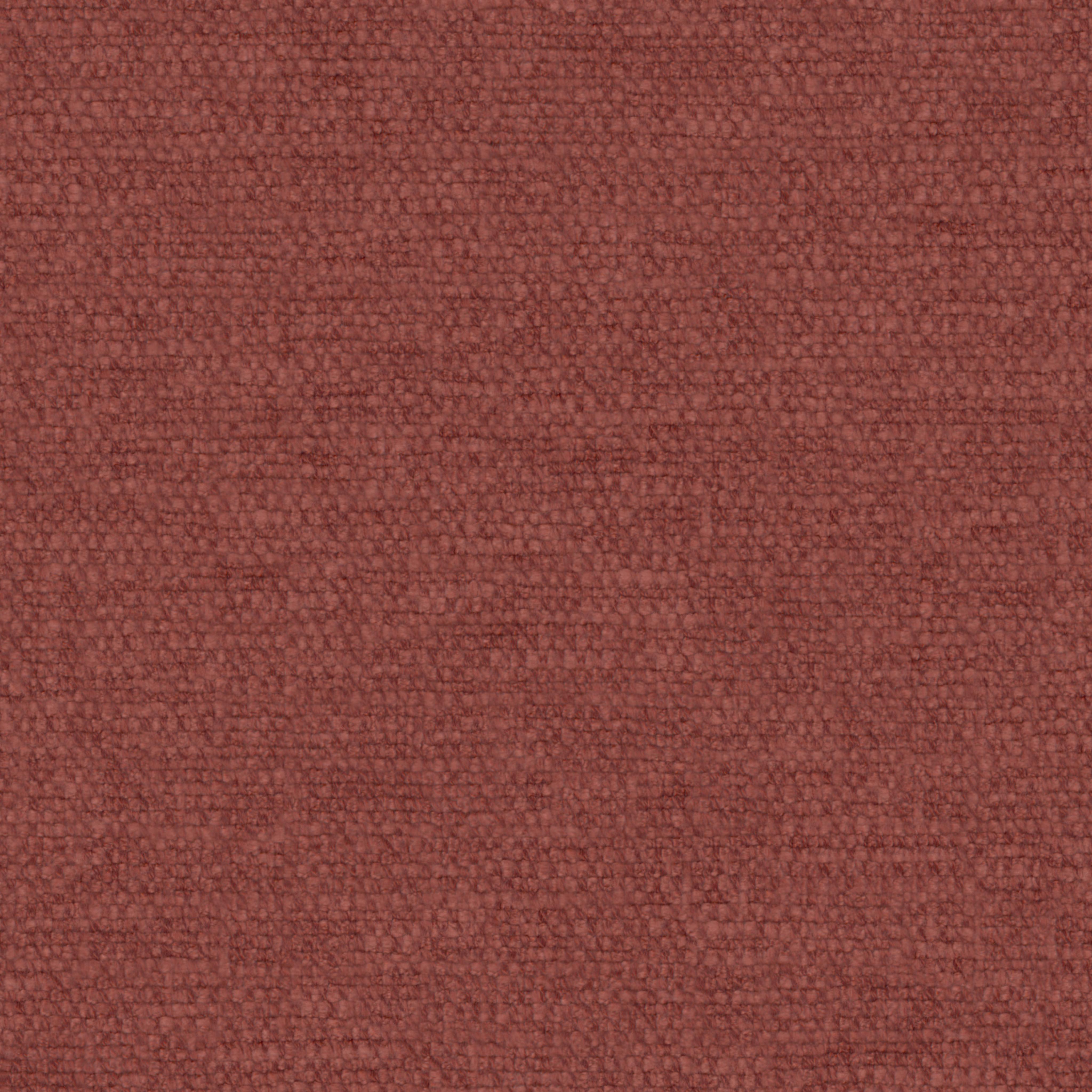 Close-up of red wool upholstery fabric with dense, nubby texture and tight weave
