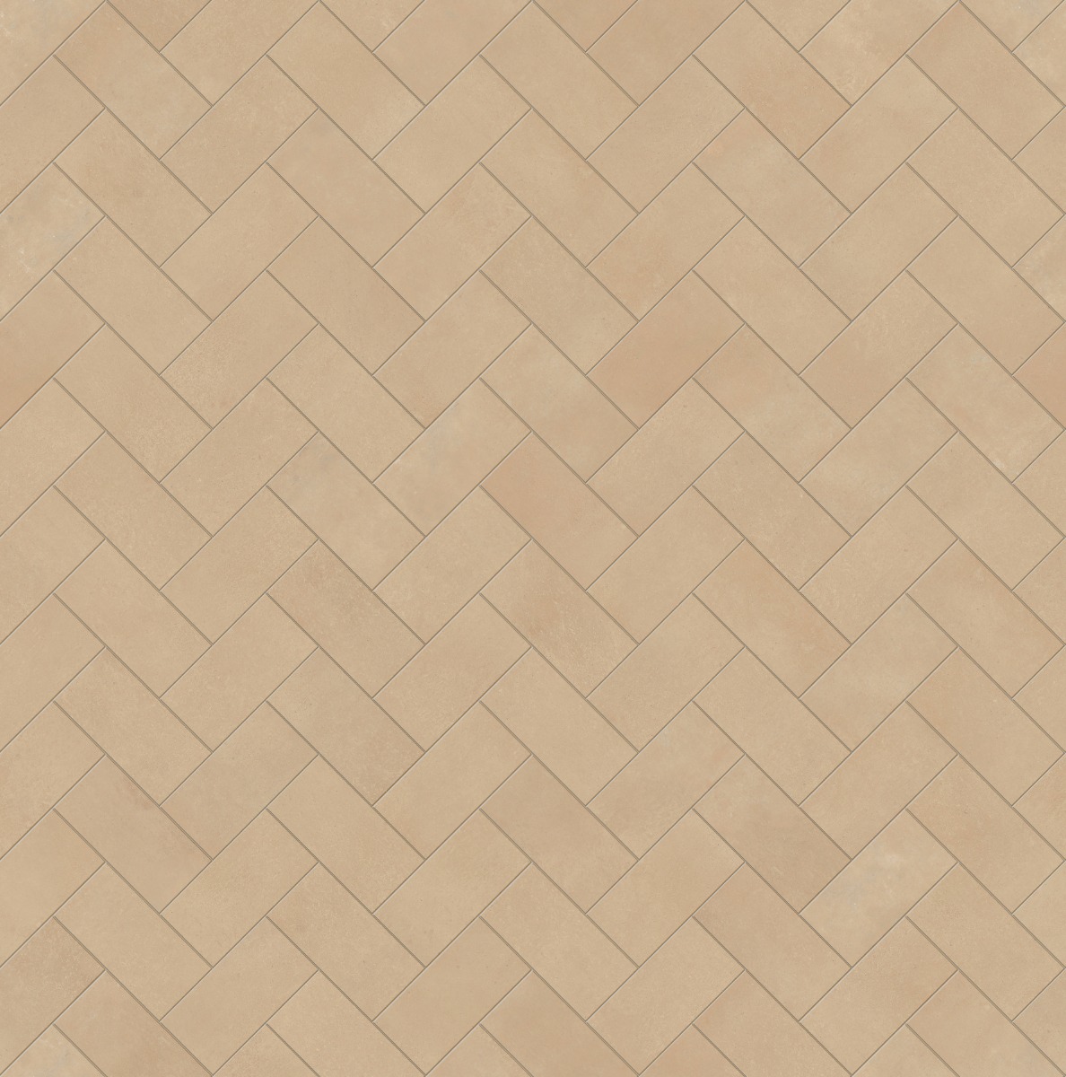 seamless sand beige ceramic tiles arranged in a herringbone pattern with a matte finish for flooring