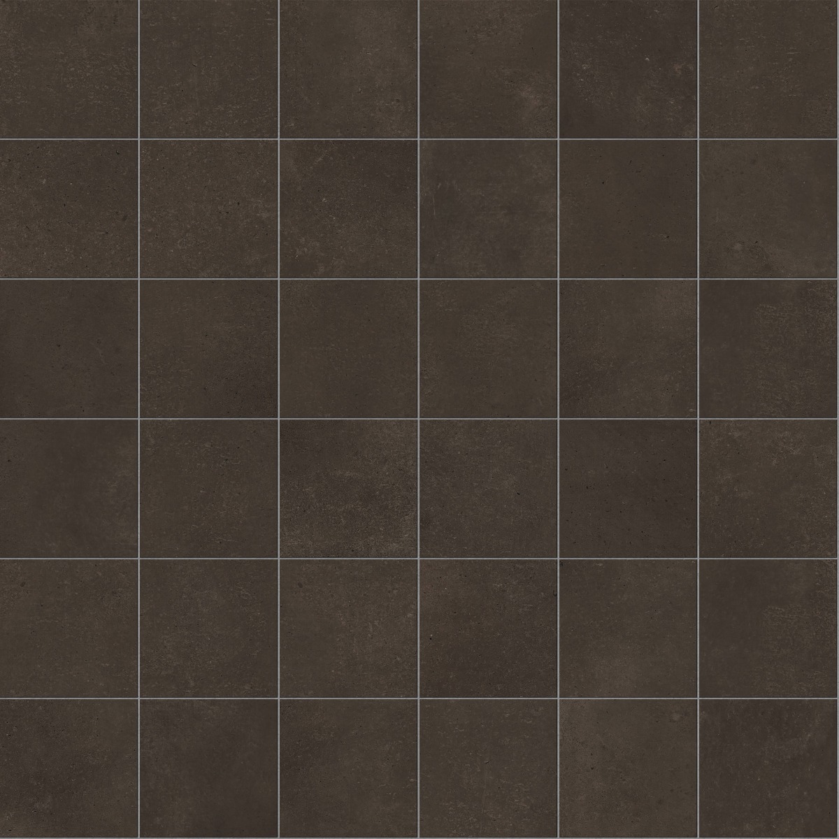 Seamless dark brown ceramic tiles with a matte finish, suitable for flooring and wall surfaces in interior spaces.