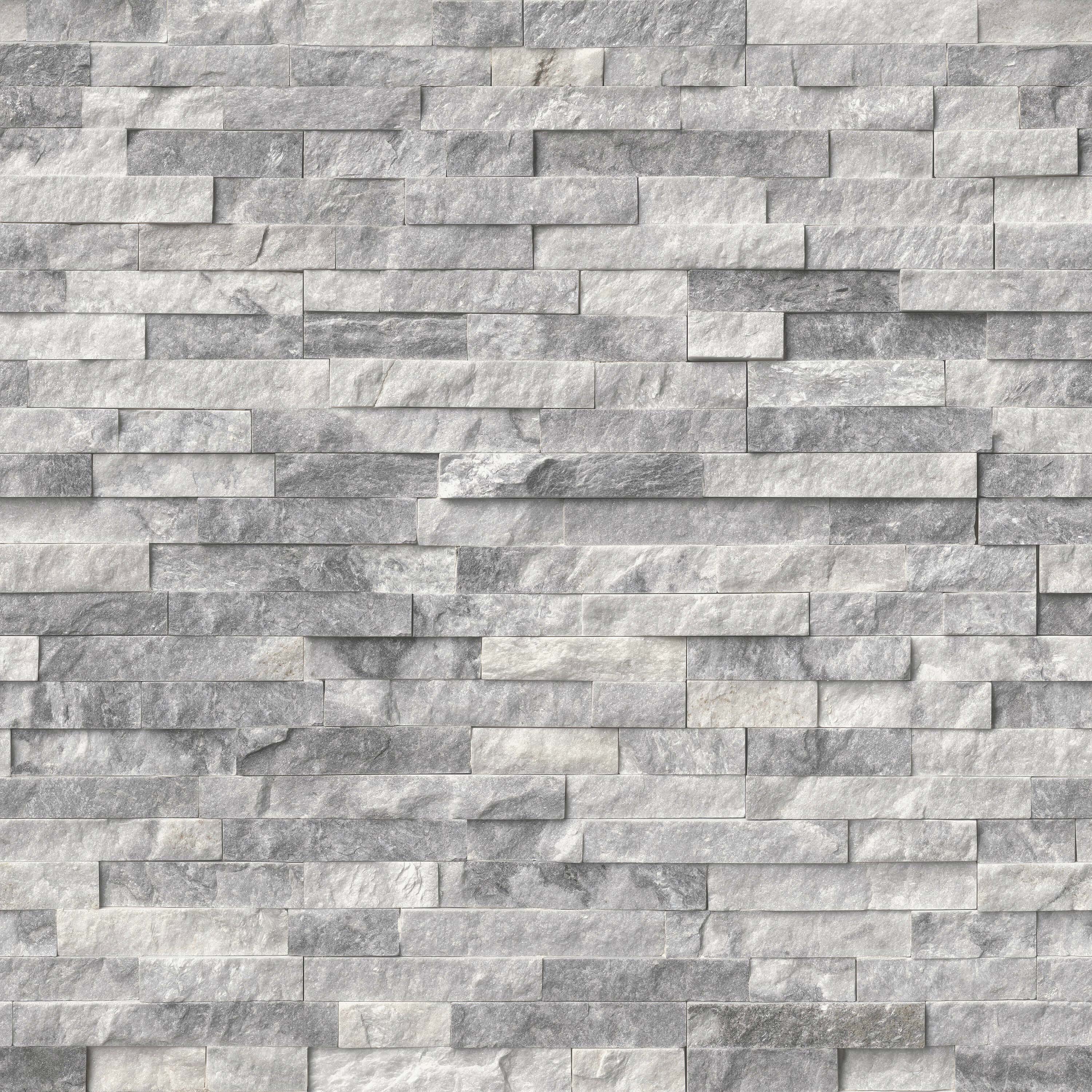 Grey Stacked Stone Wall Cladding