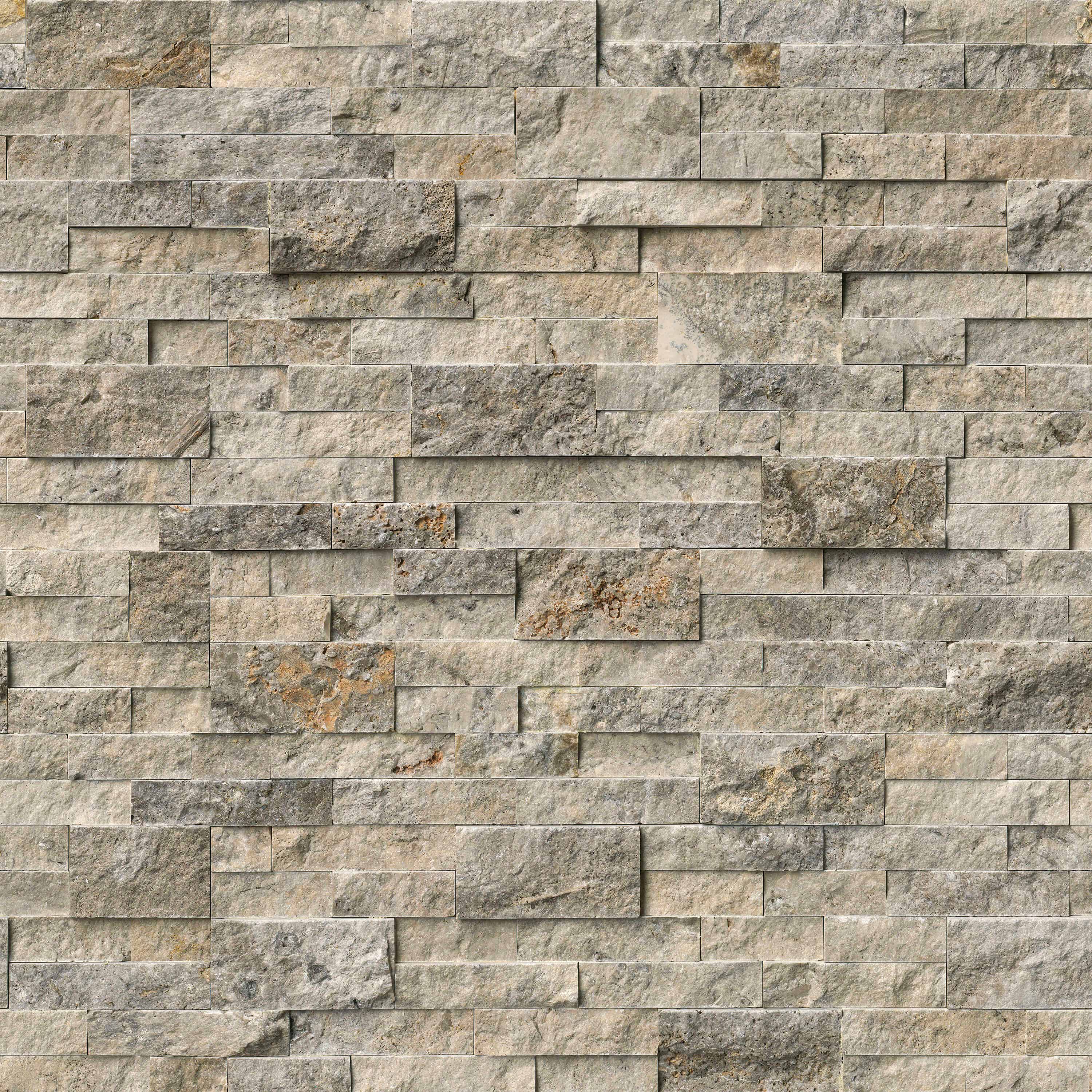 Silver Travertine Stacked Stone Cladding