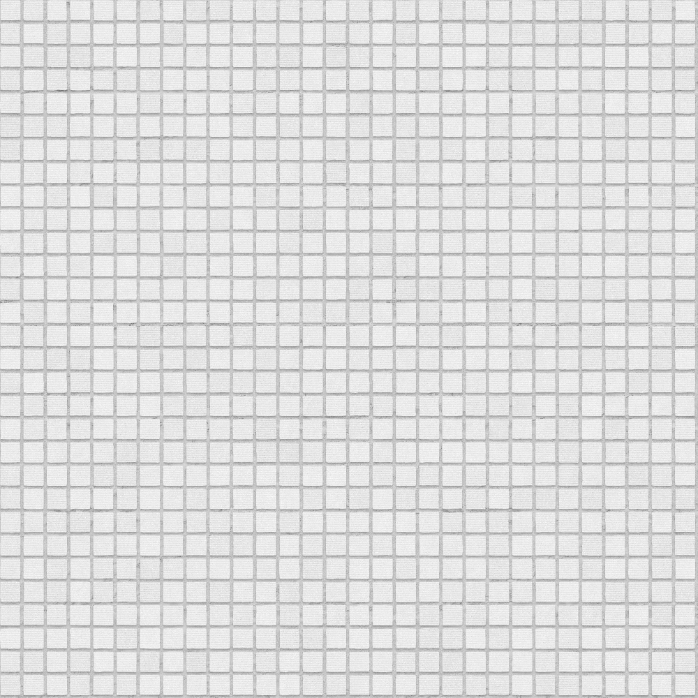 white ceramic tiles arranged in a small square grid with thin pinstripe grout lines for wall use