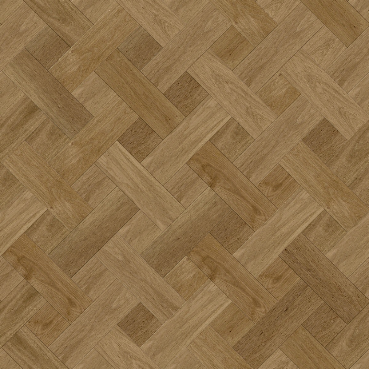 Light brown oak wood parquet herringbone pattern flooring with a smooth finish, suitable for interior spaces.