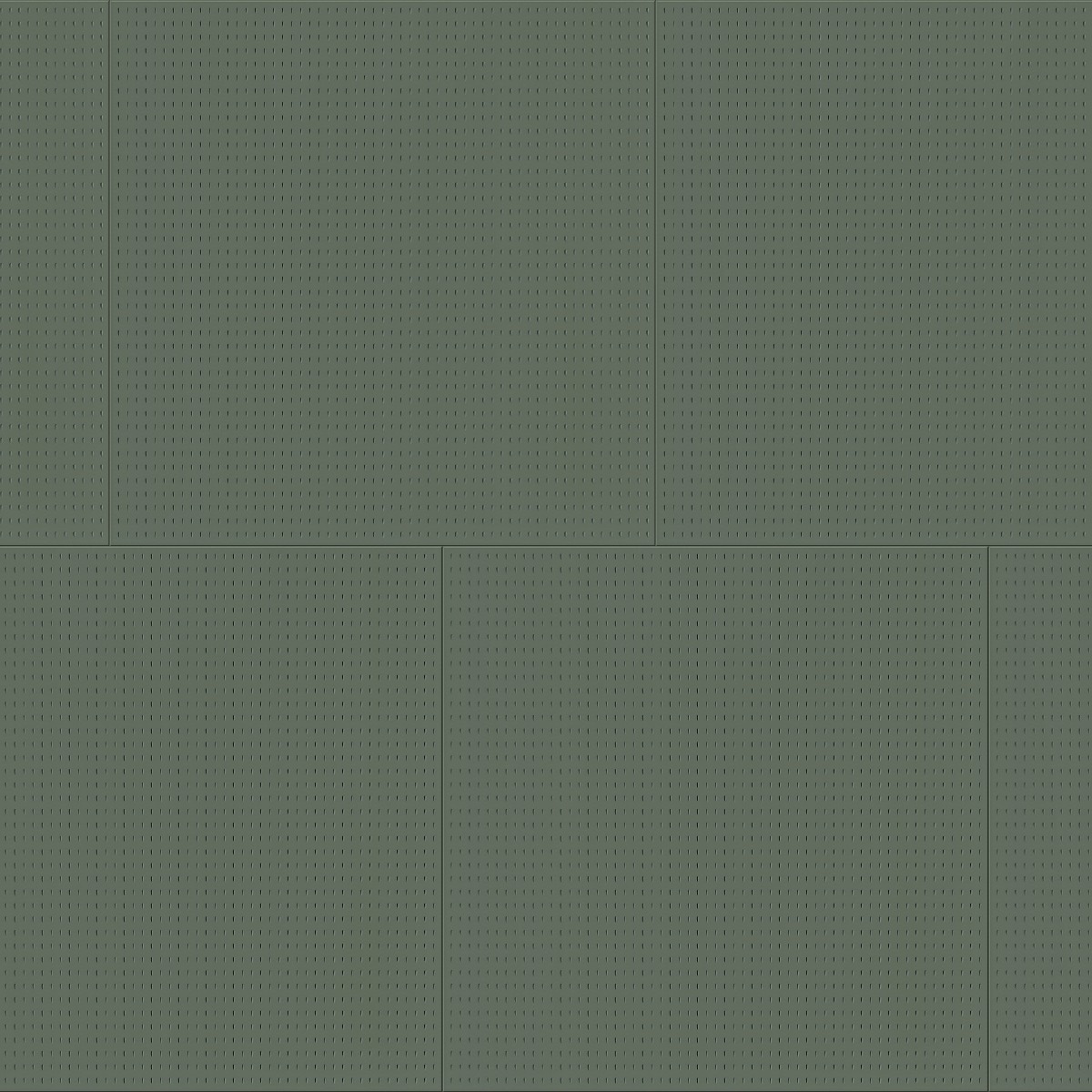 Olive green painted clay brick wall with staggered bond and subtle dotted texture, suitable for wall cladding