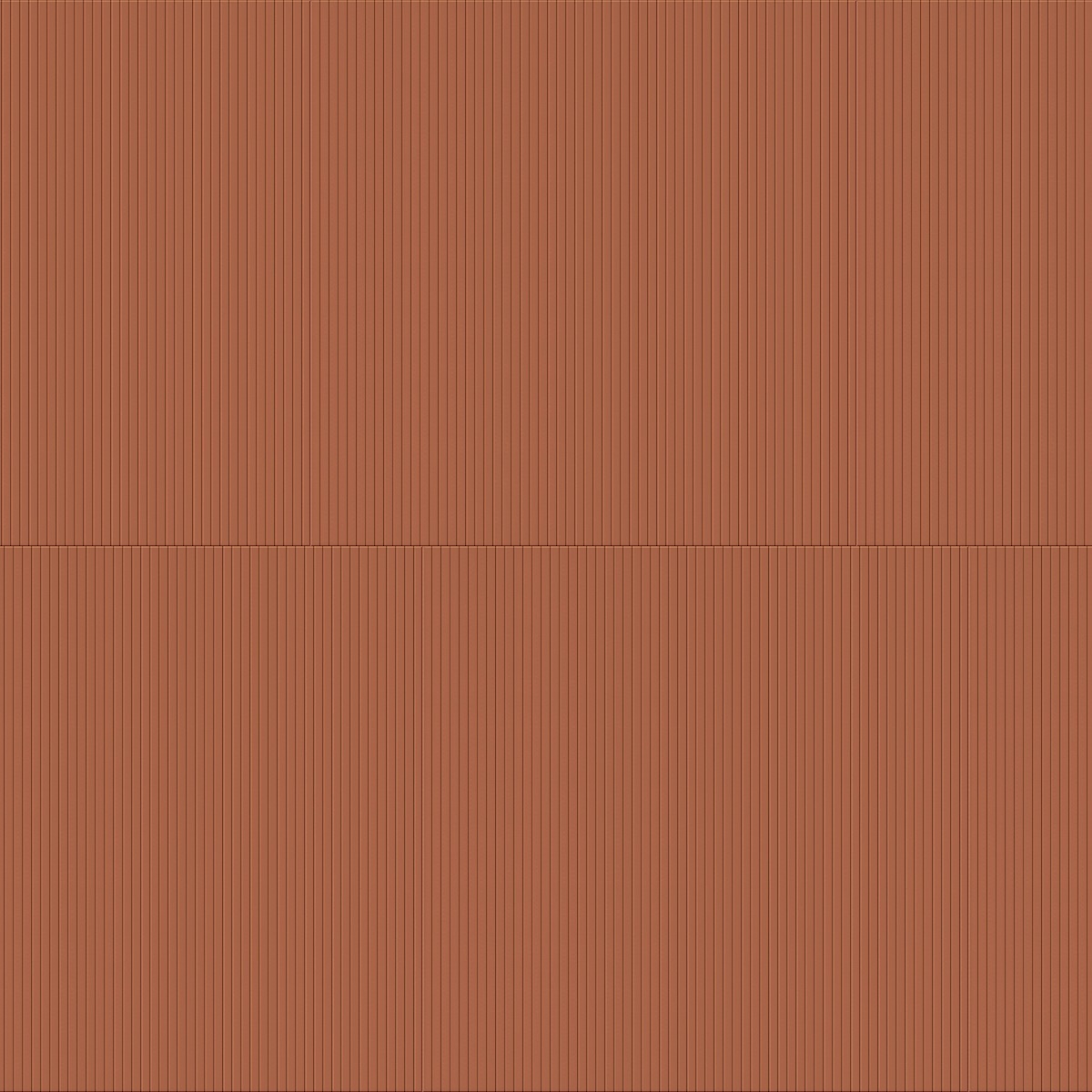 Terracotta-colored clay brick wall with vertical linear pattern in staggered bond for wall cladding