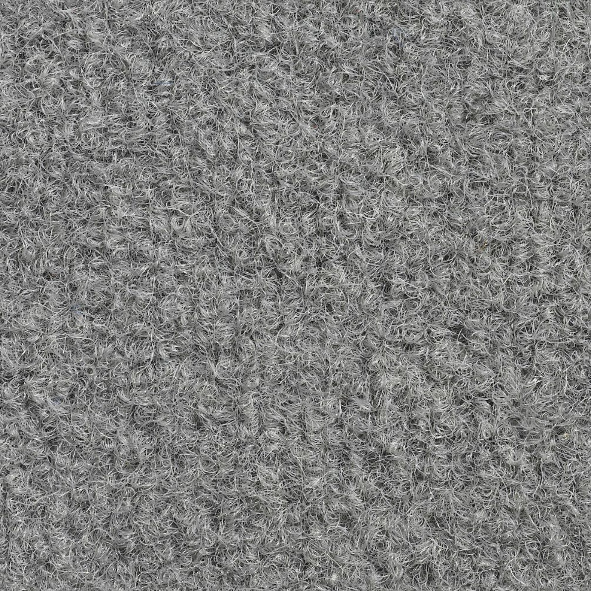 Light grey loop pile carpet with dense curly texture for flooring use