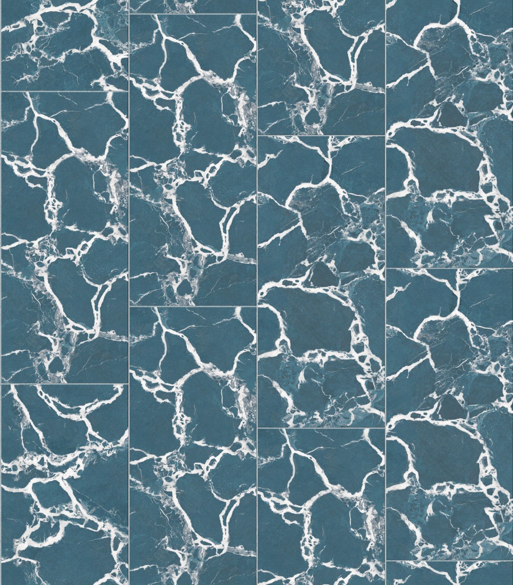 blue marble tiles with white veining arranged in a staggered pattern for flooring or walls