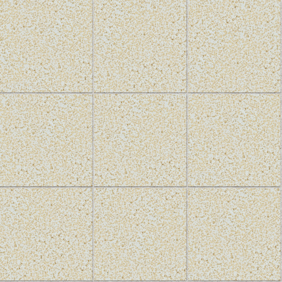 Beige speckled rough concrete plates arranged in a grid pattern for wall use
