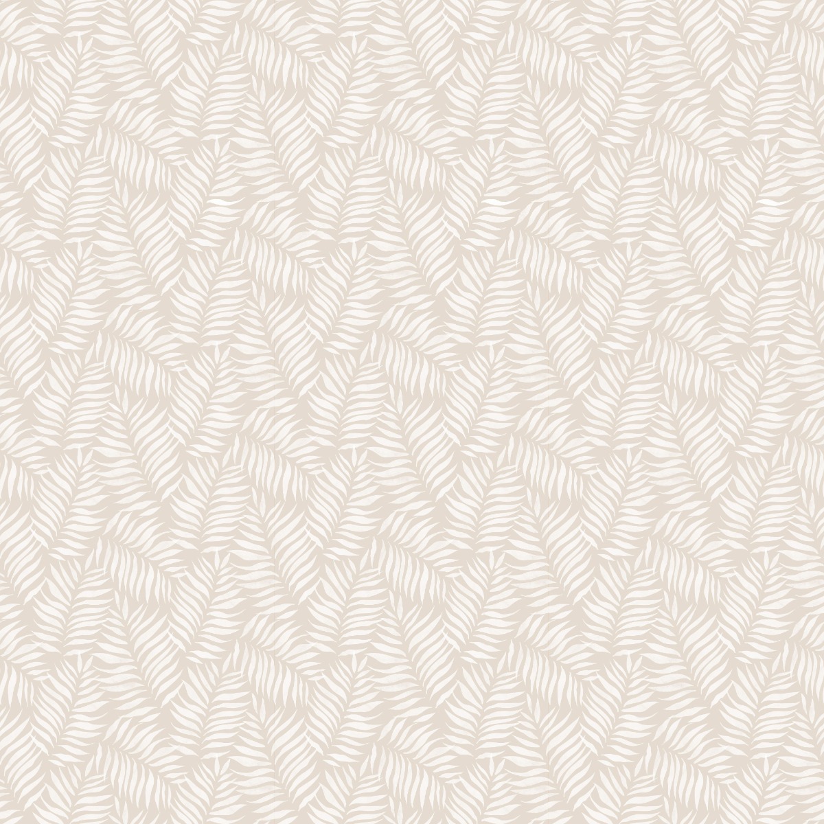 Seamless beige wallpaper with a repeating pattern of stylized fronds creating an organic textured look