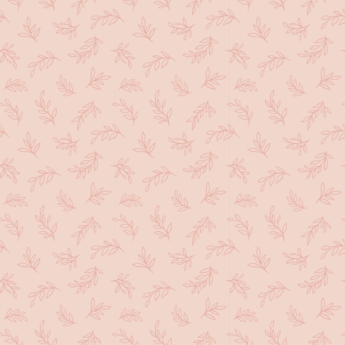 Pink wallpaper with a delicate, hand-drawn branch and leaf pattern, suitable for interior walls, decorative and subtle design