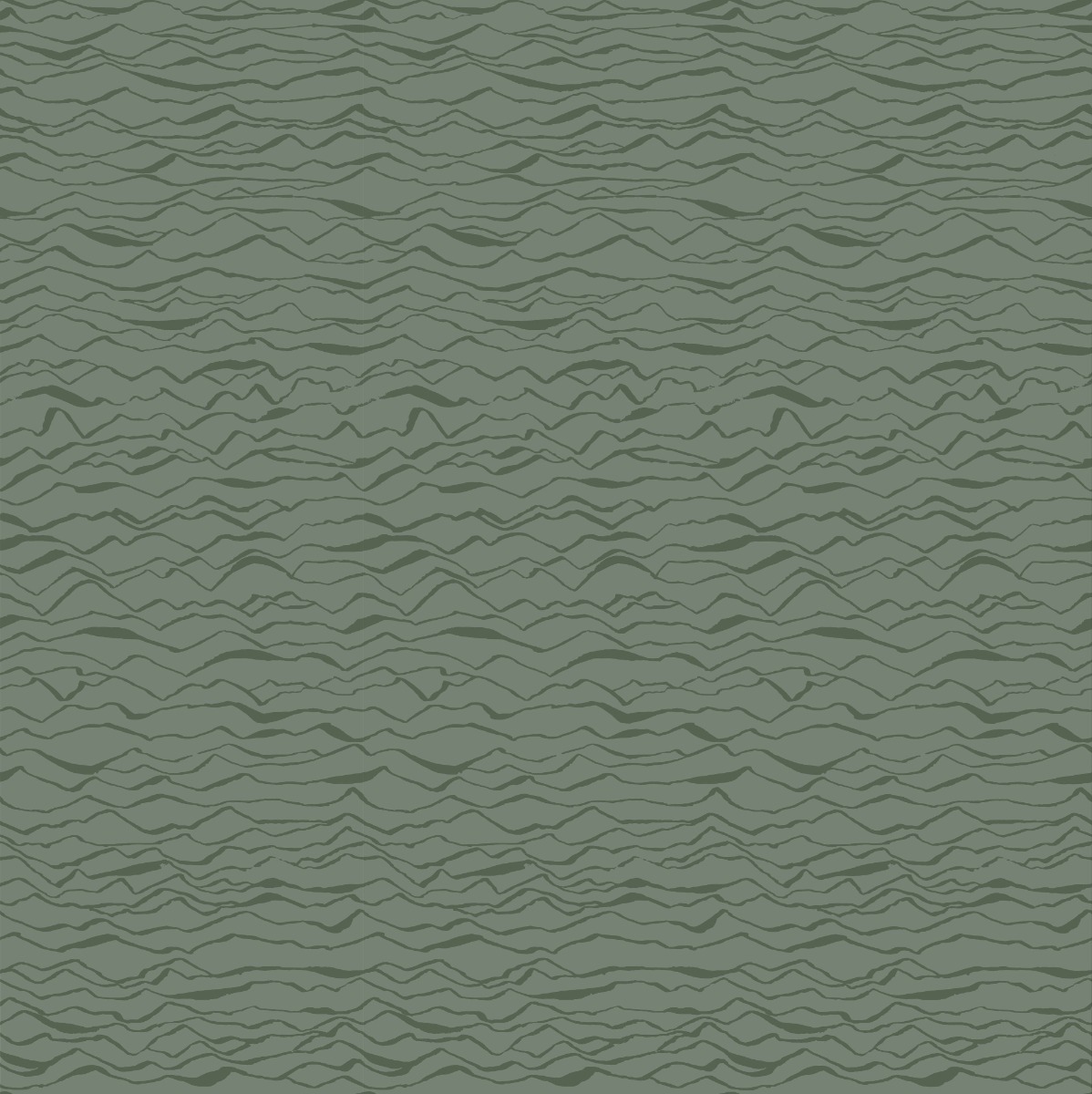 green wallpaper with irregular wavy lines pattern in darker and lighter green shades