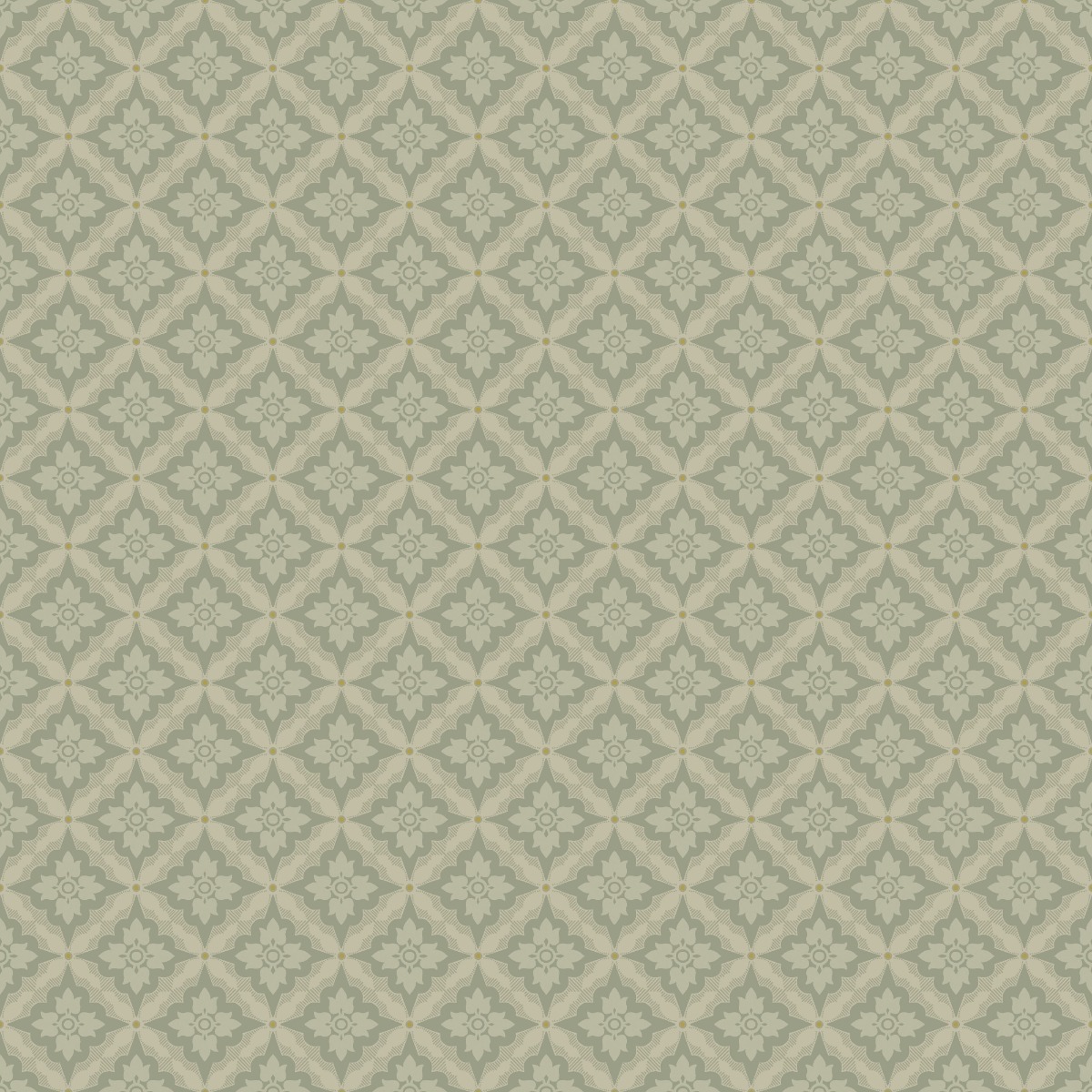 Seamless wallpaper with a green floral pattern on a light background, suitable for interior walls.