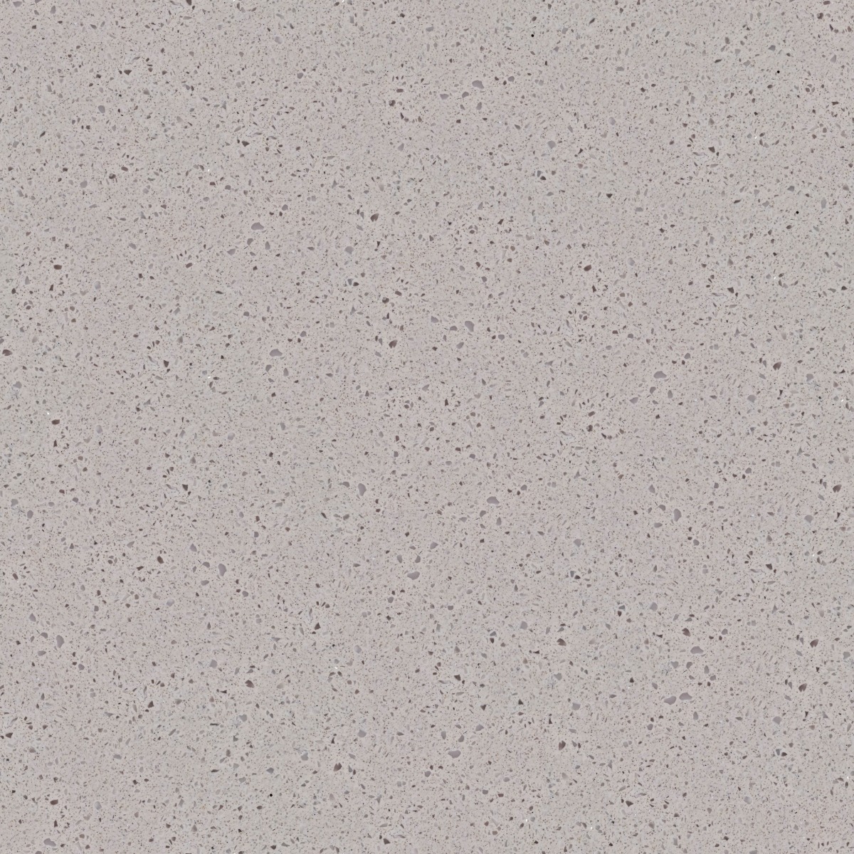Light grey terrazzo surface with small scattered aggregate chips in grey and brown shades, polished finish for flooring