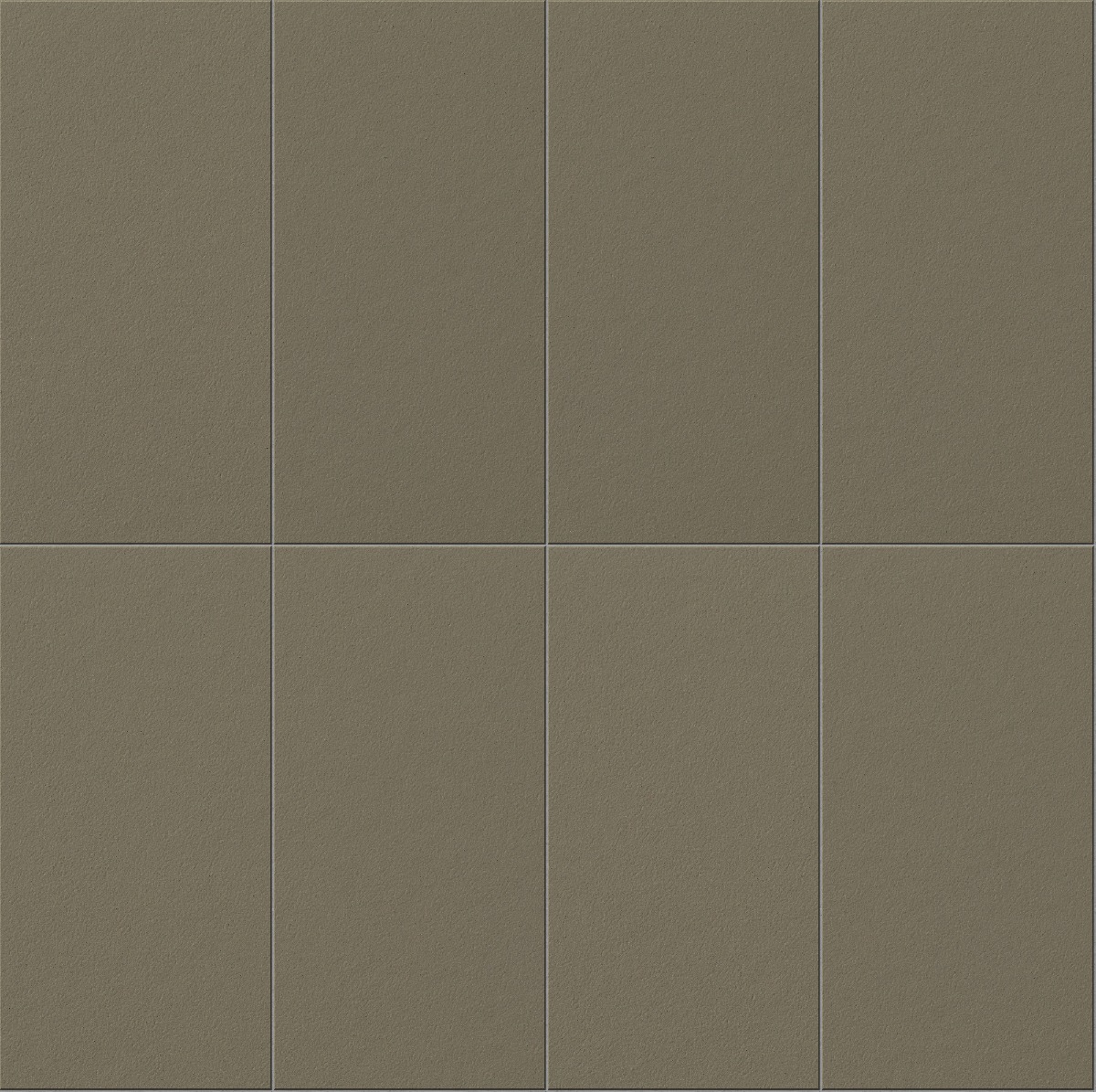 matte taupe concrete plates with smooth texture and grid grout lines for wall cladding