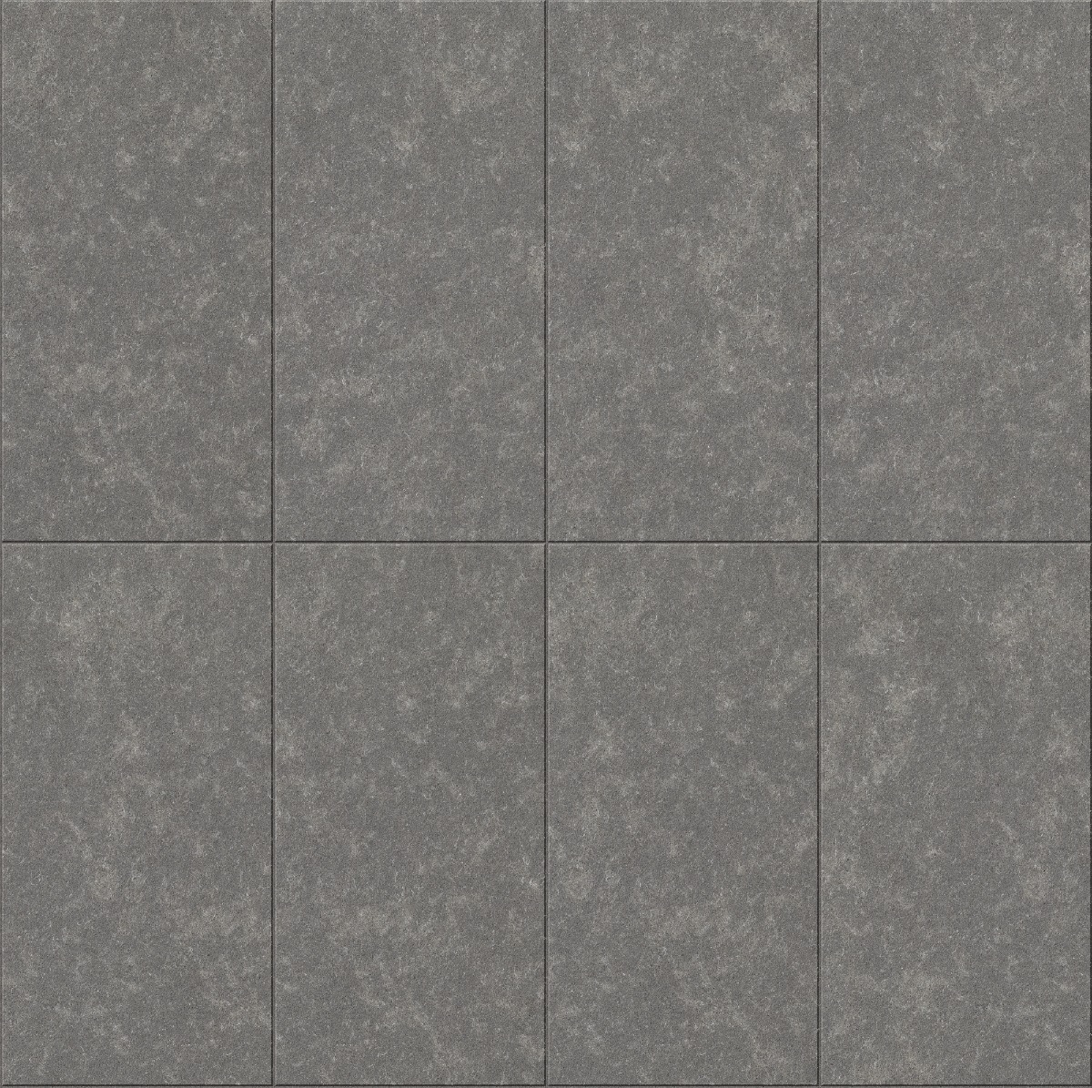 Seamless pattern of gray concrete tiles with textured surface, suitable for flooring in industrial or outdoor settings.