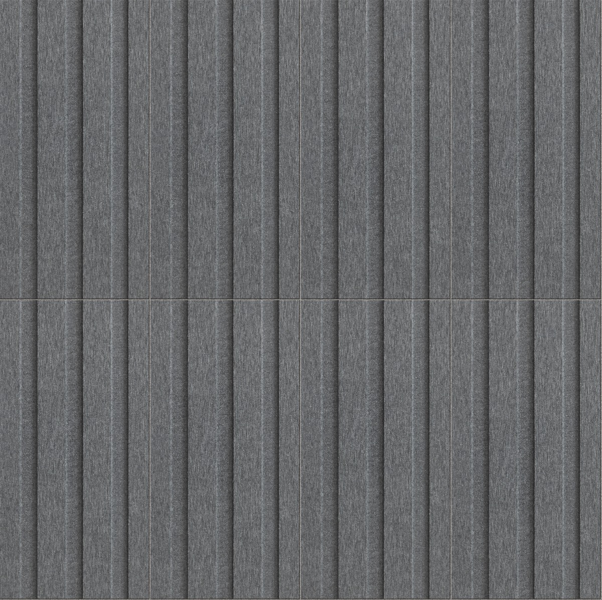 gray concrete tiles with vertical ribbed pattern and matte finish for walls or floors