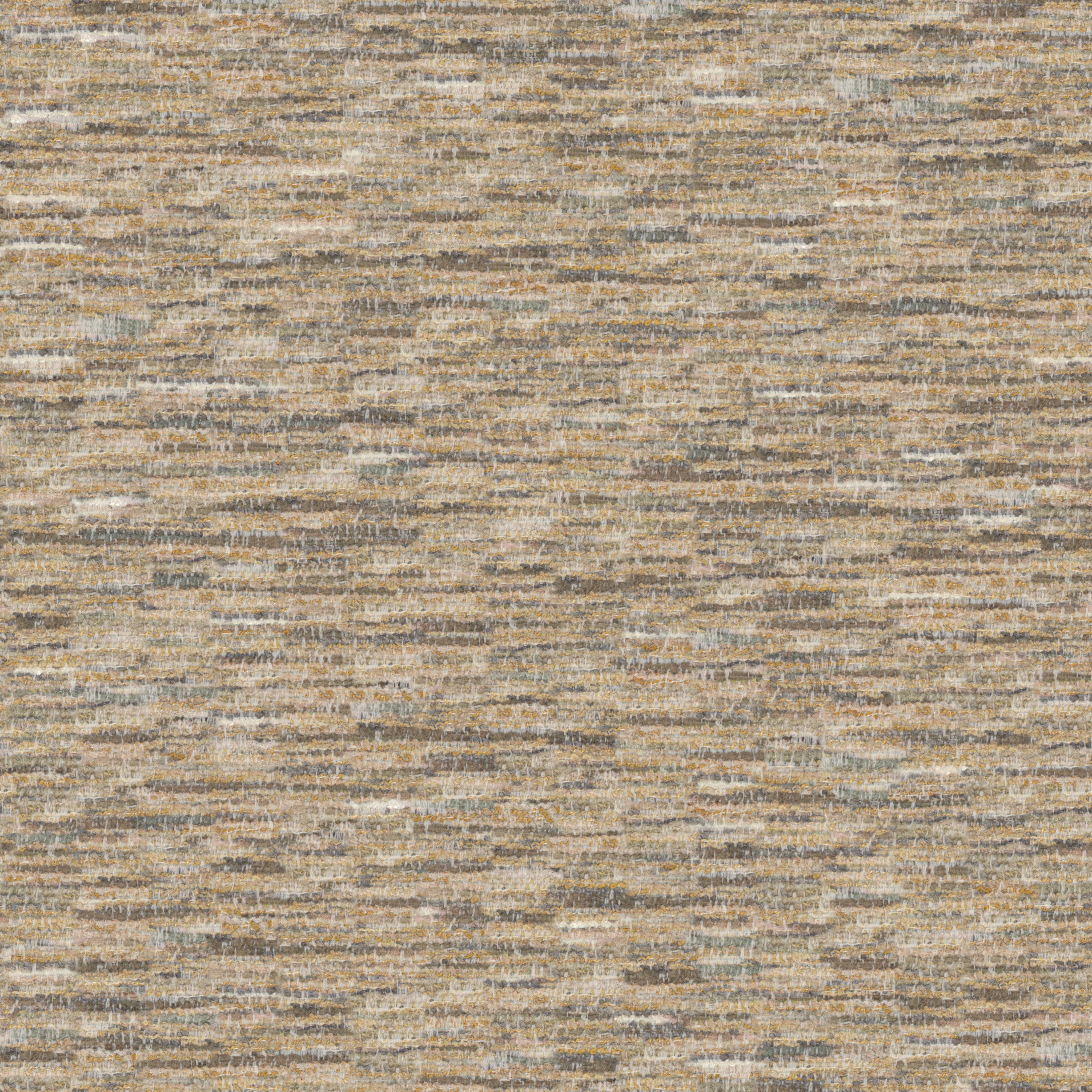 close-up of woven upholstery fabric in beige and brown tones with an organic yarn pattern