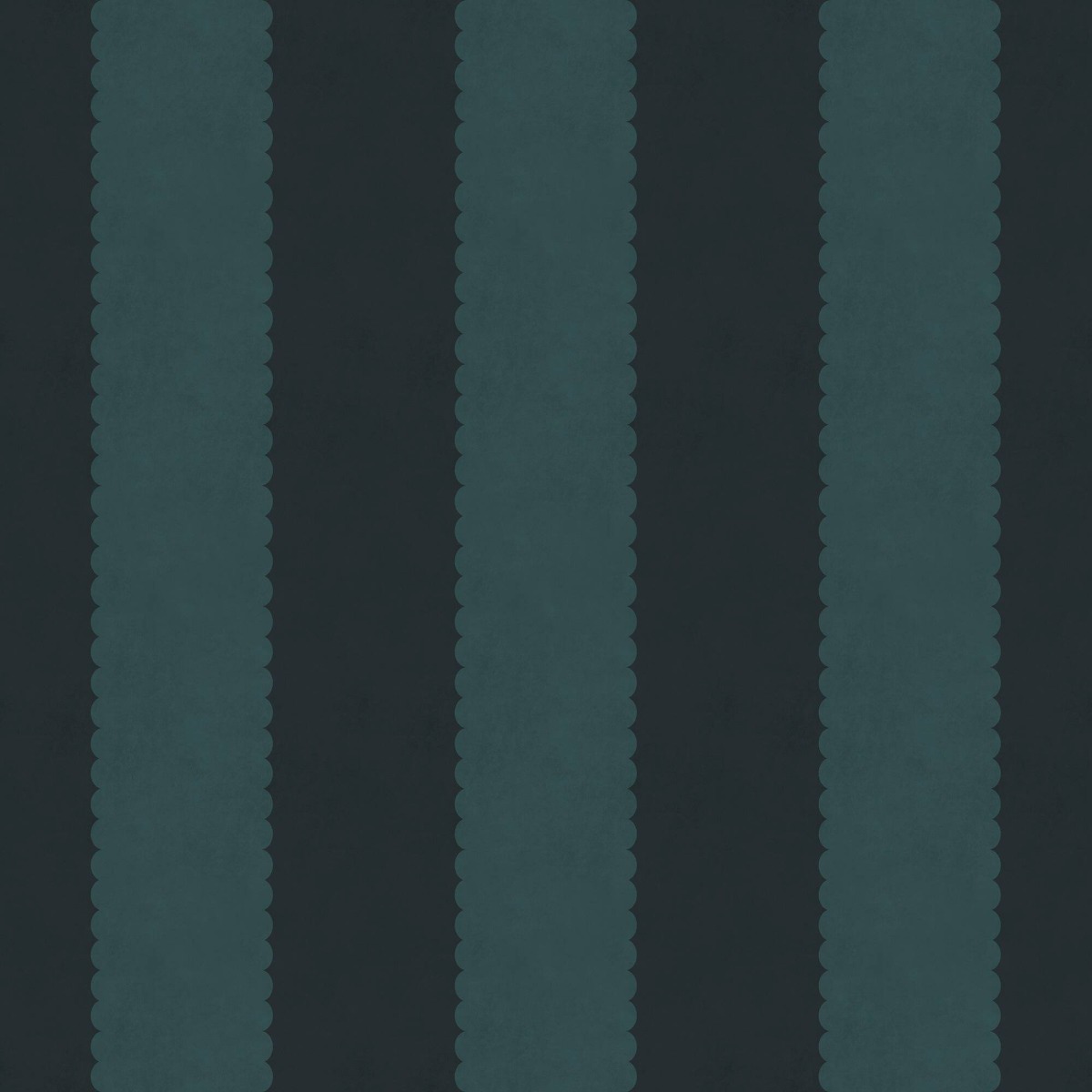 matte wallpaper with vertical teal scallop-edged stripes on a dark background for wall decoration