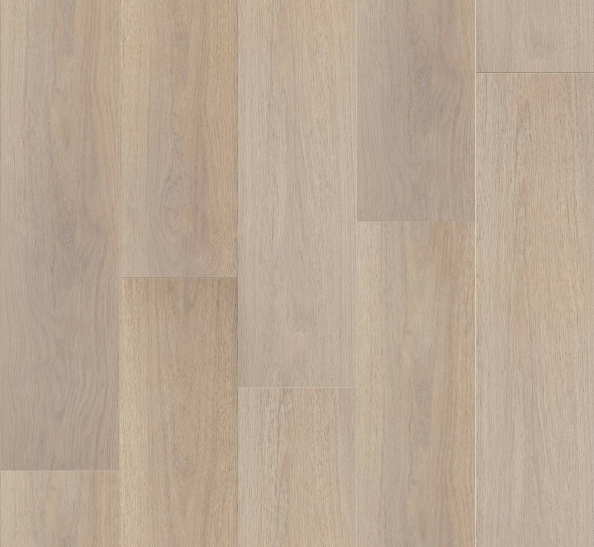 Light-colored oak wood planks with natural grain pattern, suitable for flooring, seamless and tileable.