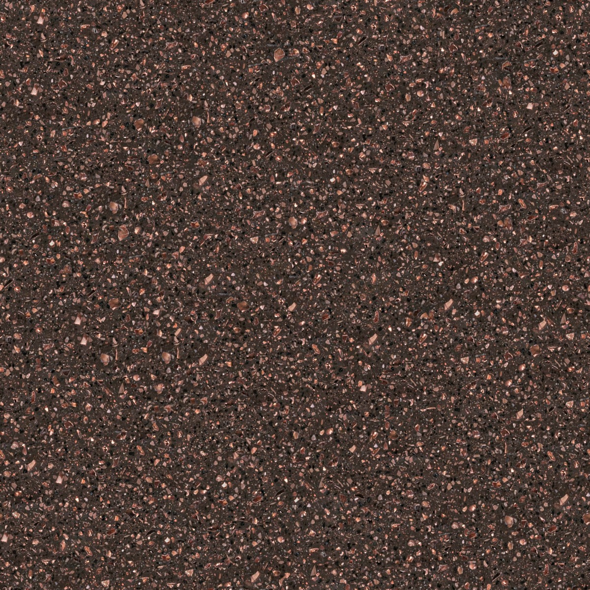 dark brown terrazzo flooring with dense small stone chips in a polished speckled pattern